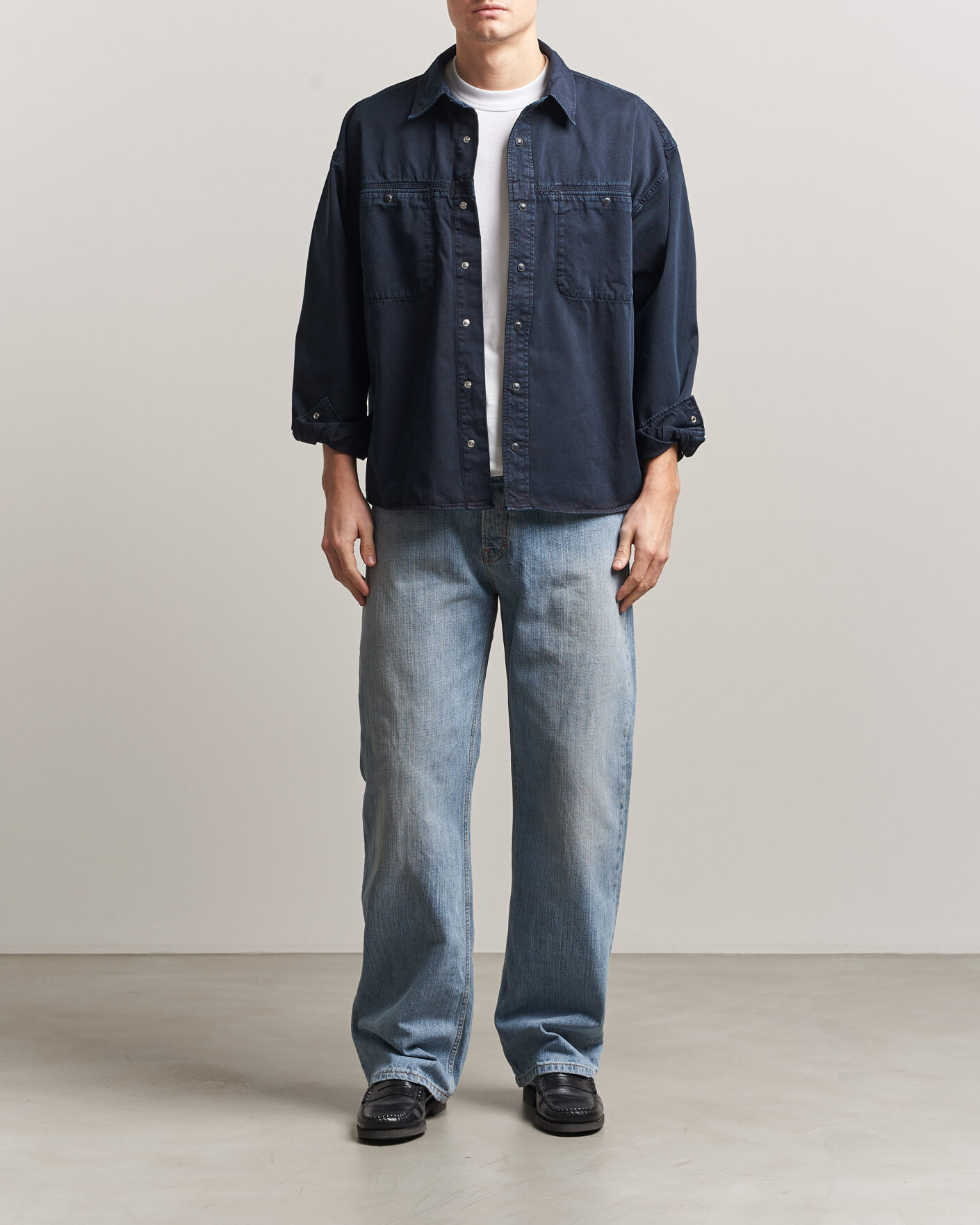 Heren | Overhemden | Jeanerica | André Pocket Overshirt Blue Black