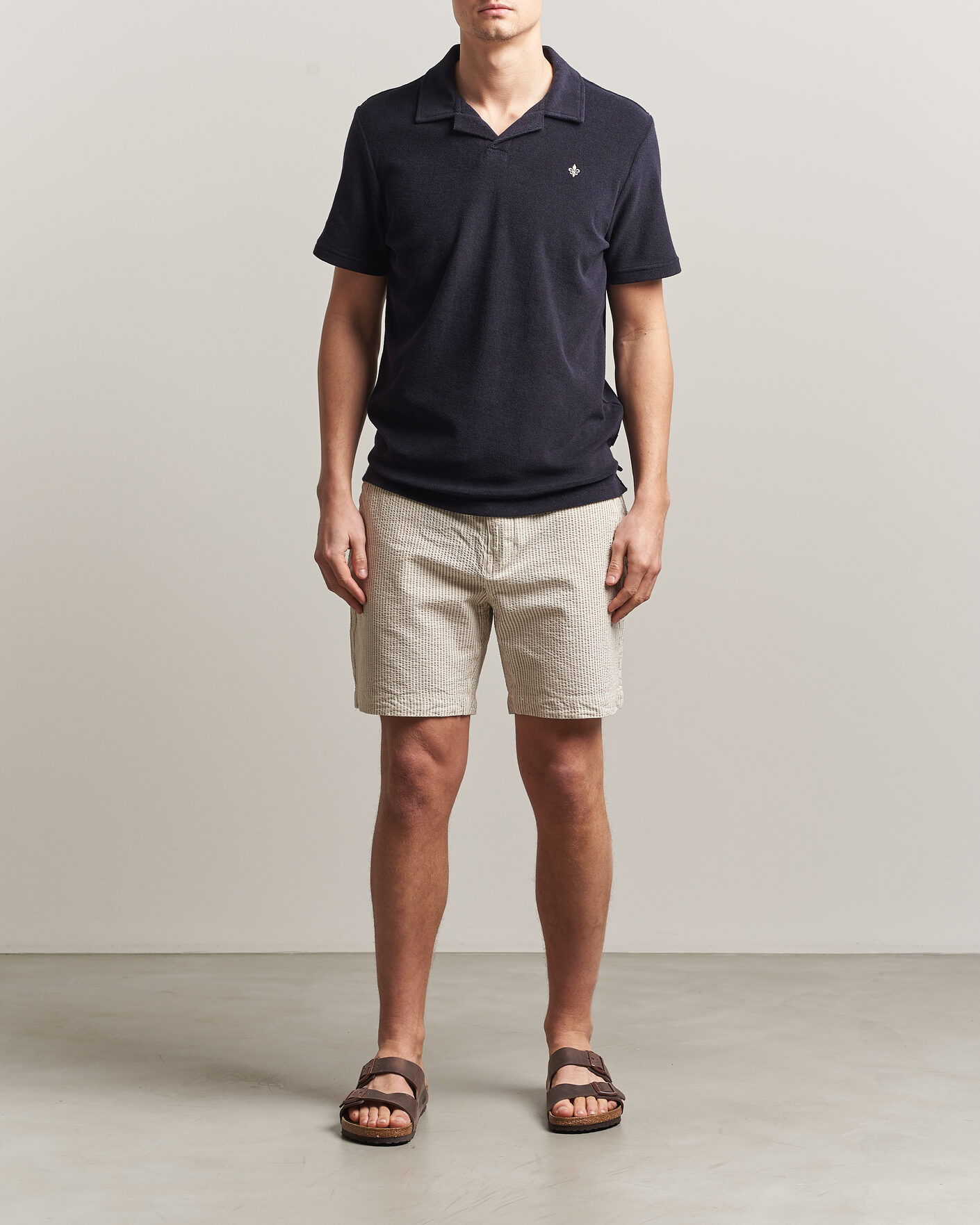 Homme | Shorts | Morris | Fenix Seersucker Shorts Khaki