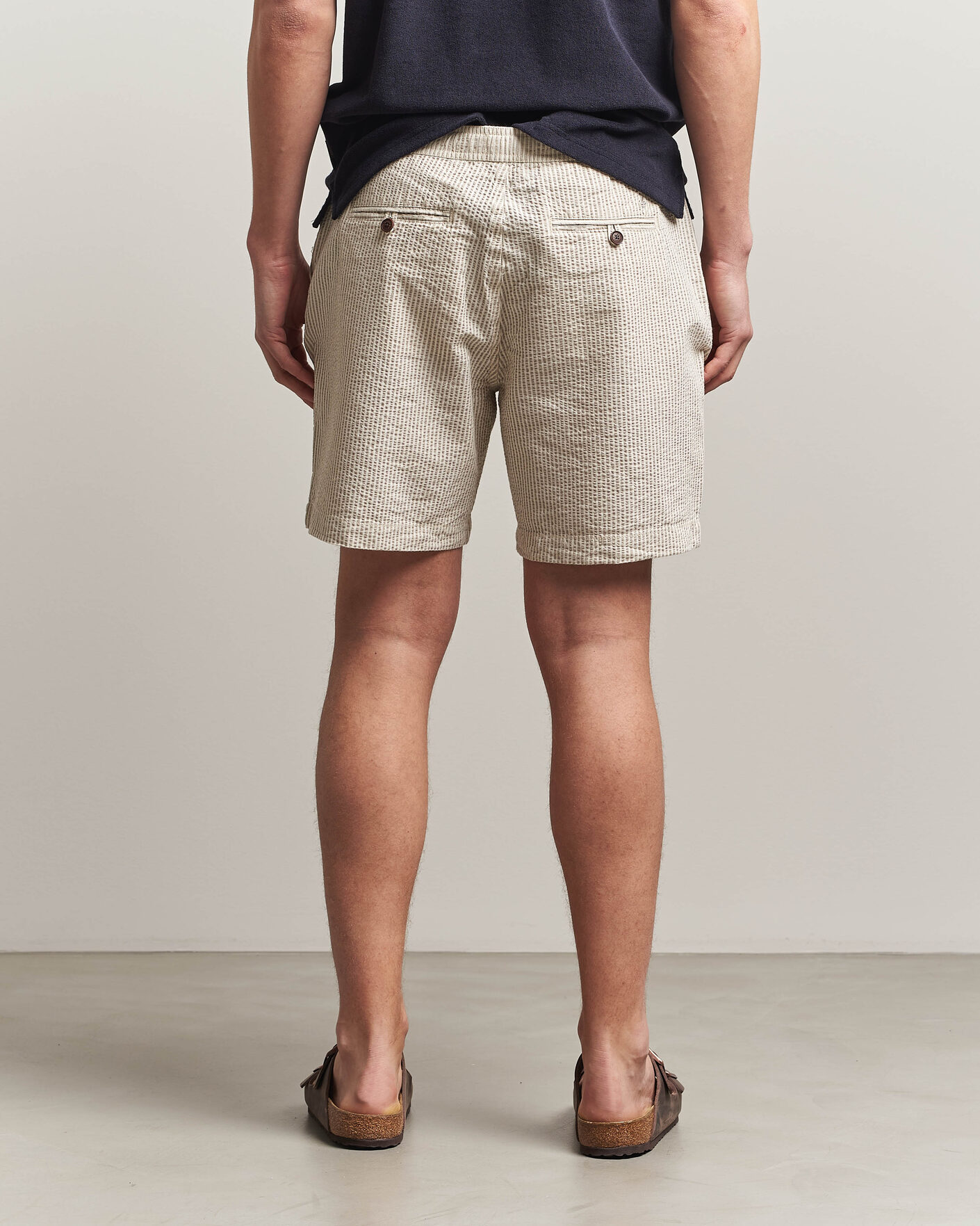 Homme | Shorts | Morris | Fenix Seersucker Shorts Khaki