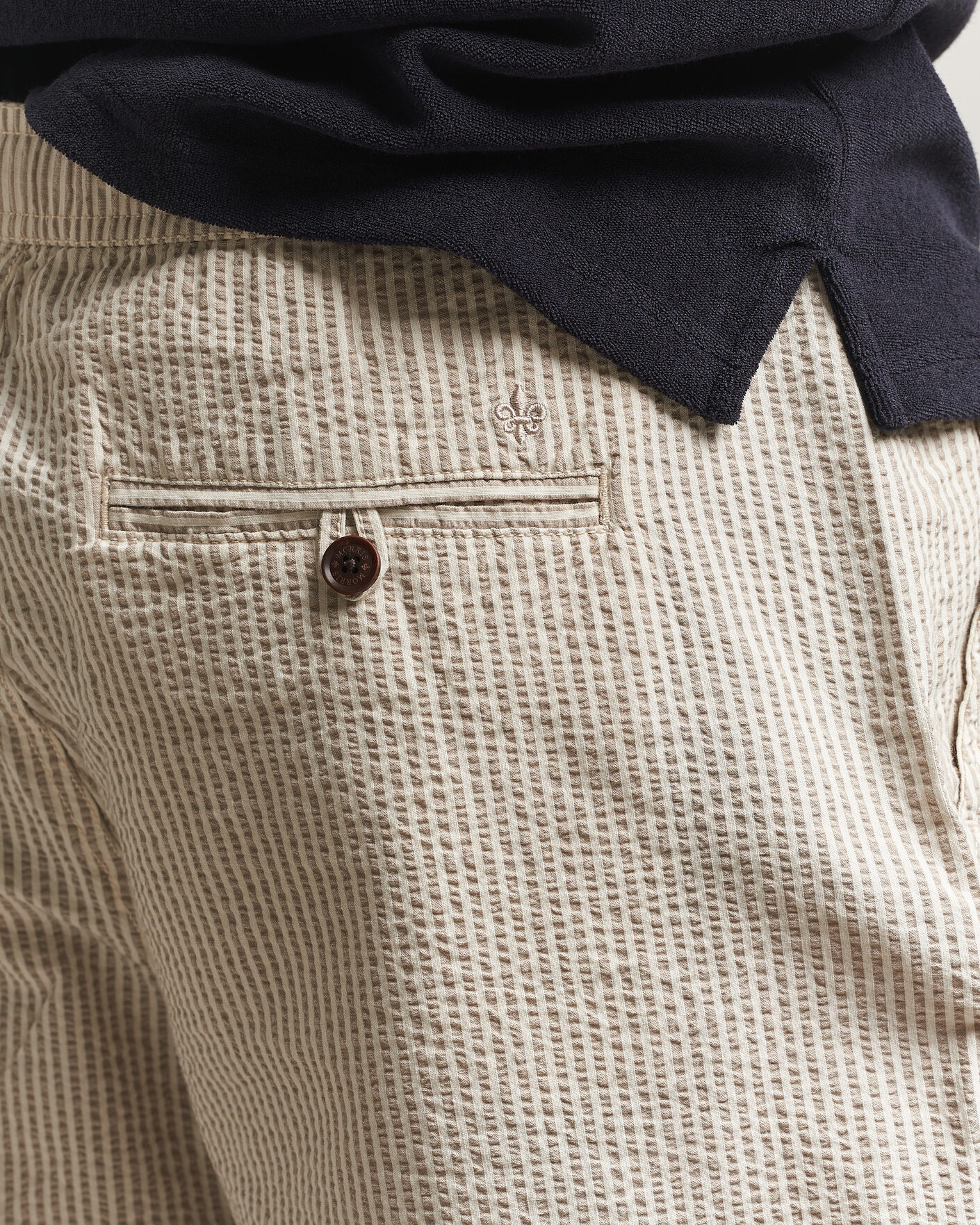 Homme | Shorts | Morris | Fenix Seersucker Shorts Khaki