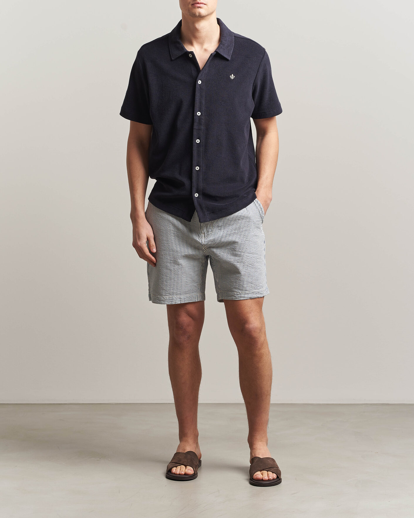 Heren | Korte broek | Morris | Fenix Seersucker Shorts Light Blue