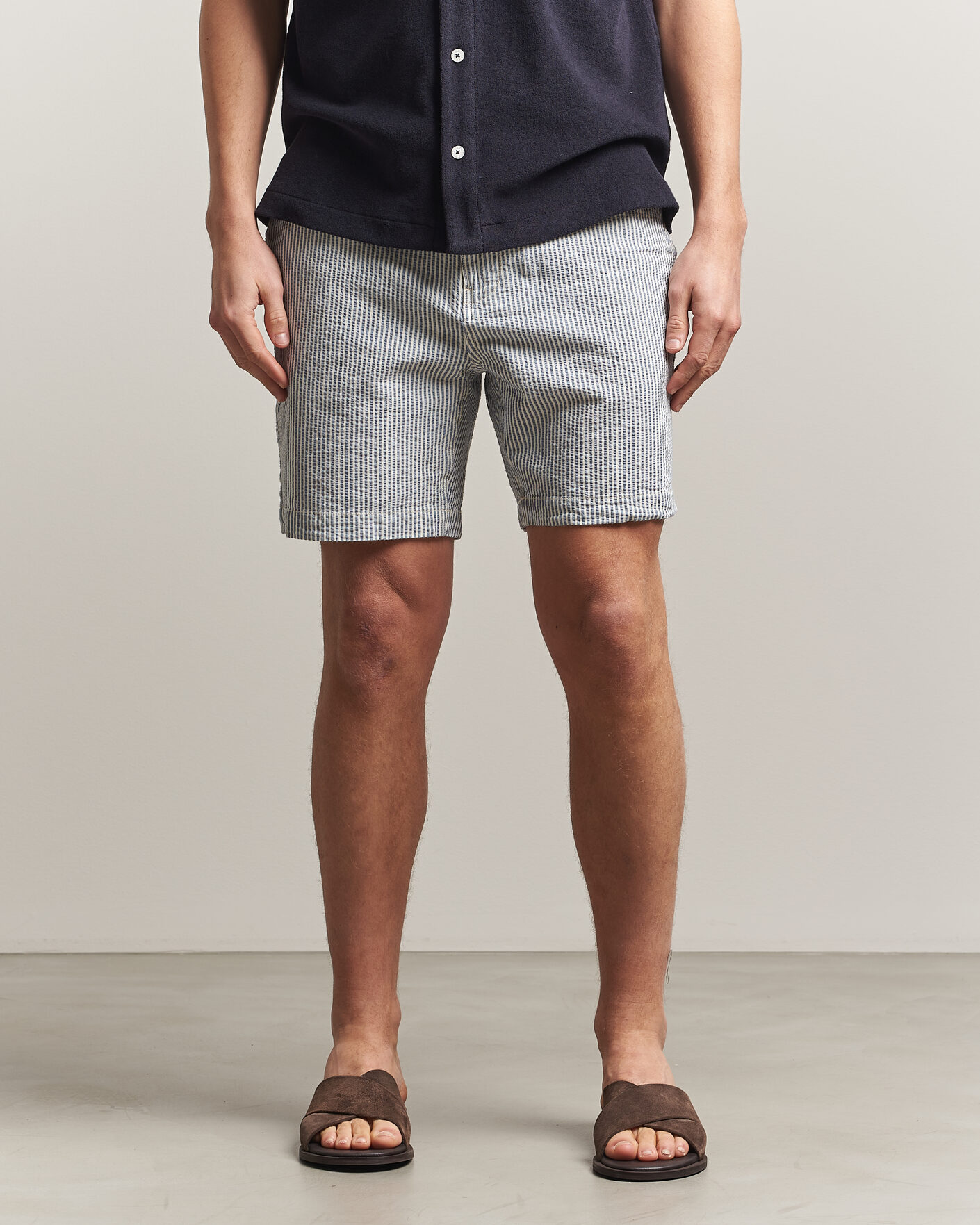 Heren | Korte broek | Morris | Fenix Seersucker Shorts Light Blue