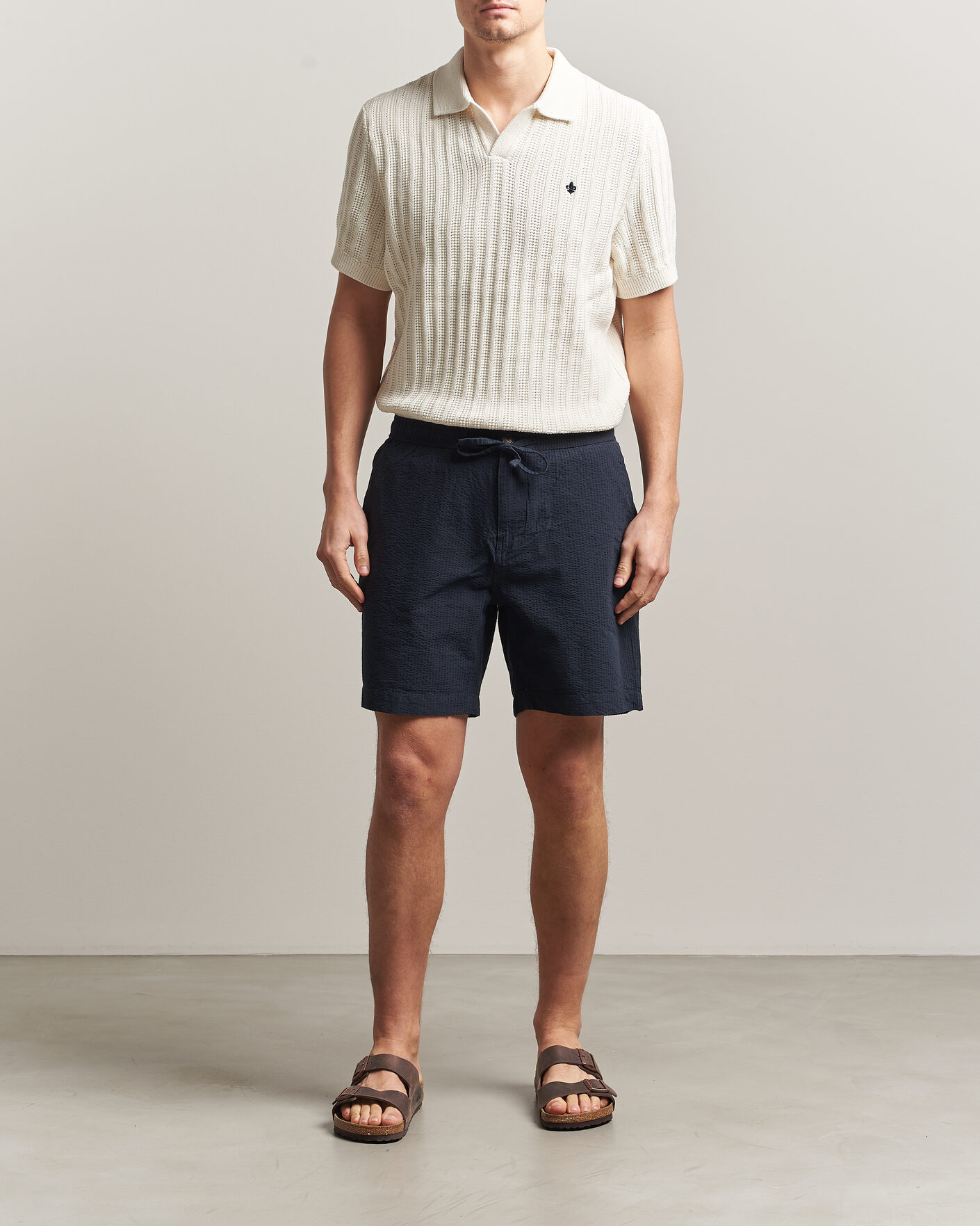 Homme | Shorts | Morris | Fenix Seersucker Shorts Dark Blue