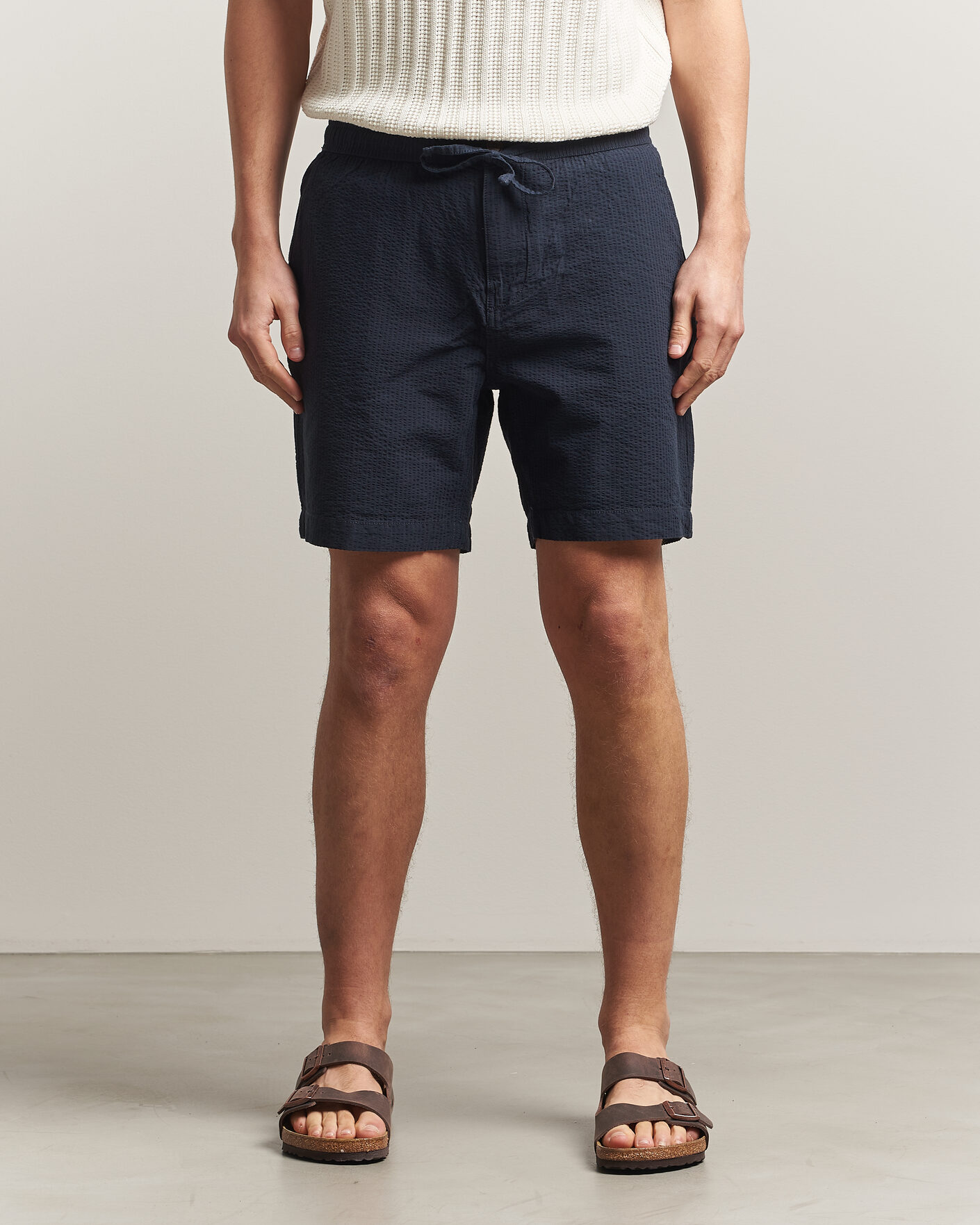Homme | Shorts | Morris | Fenix Seersucker Shorts Dark Blue