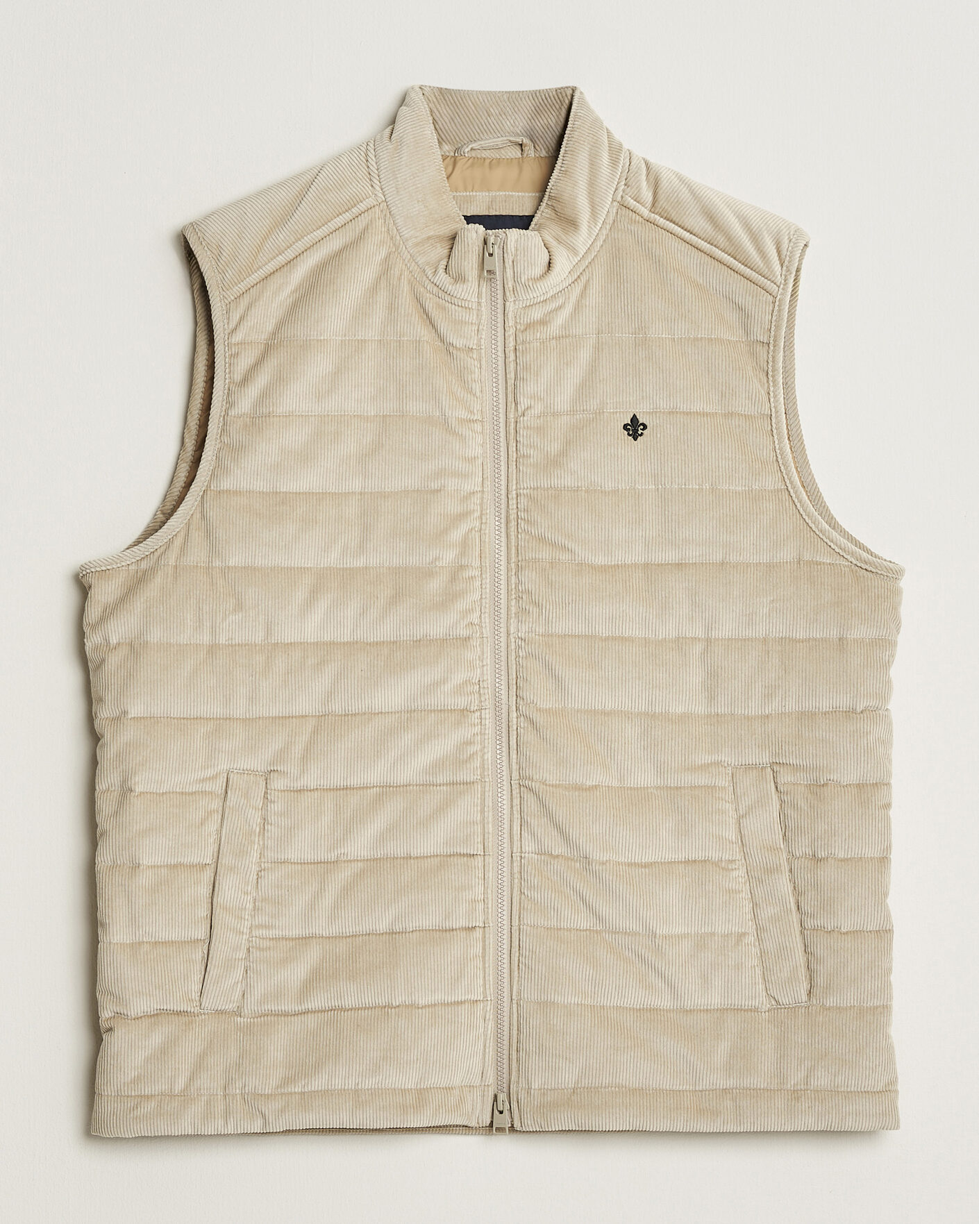 Heren | Gilets | Morris | Teddy Quilted Corduroy Vest Khaki