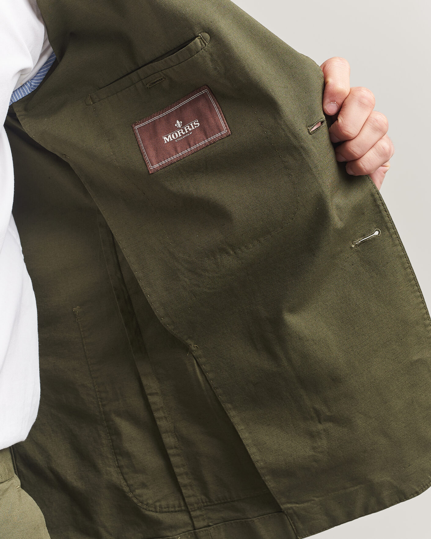 Homme | Blazers | Morris | Washed Cotton Suit Blazer Olive