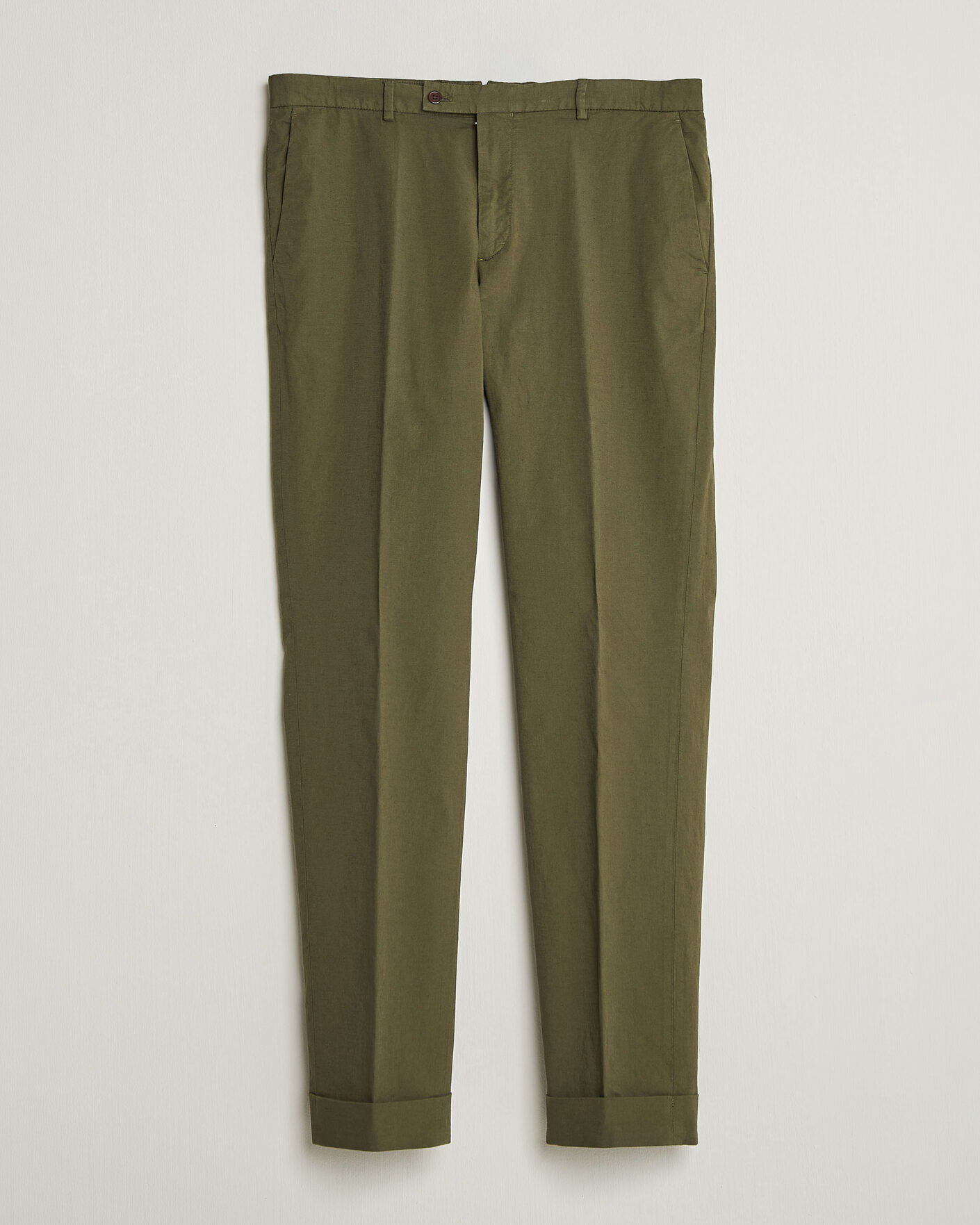 Heren | Broeken | Morris | Jack Washed Cotton Trousers Olive