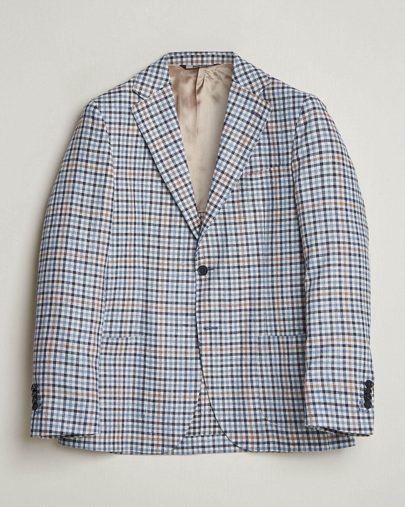 Homme | Blazers | Morris | Linen Cotton Checked Blazer Blue