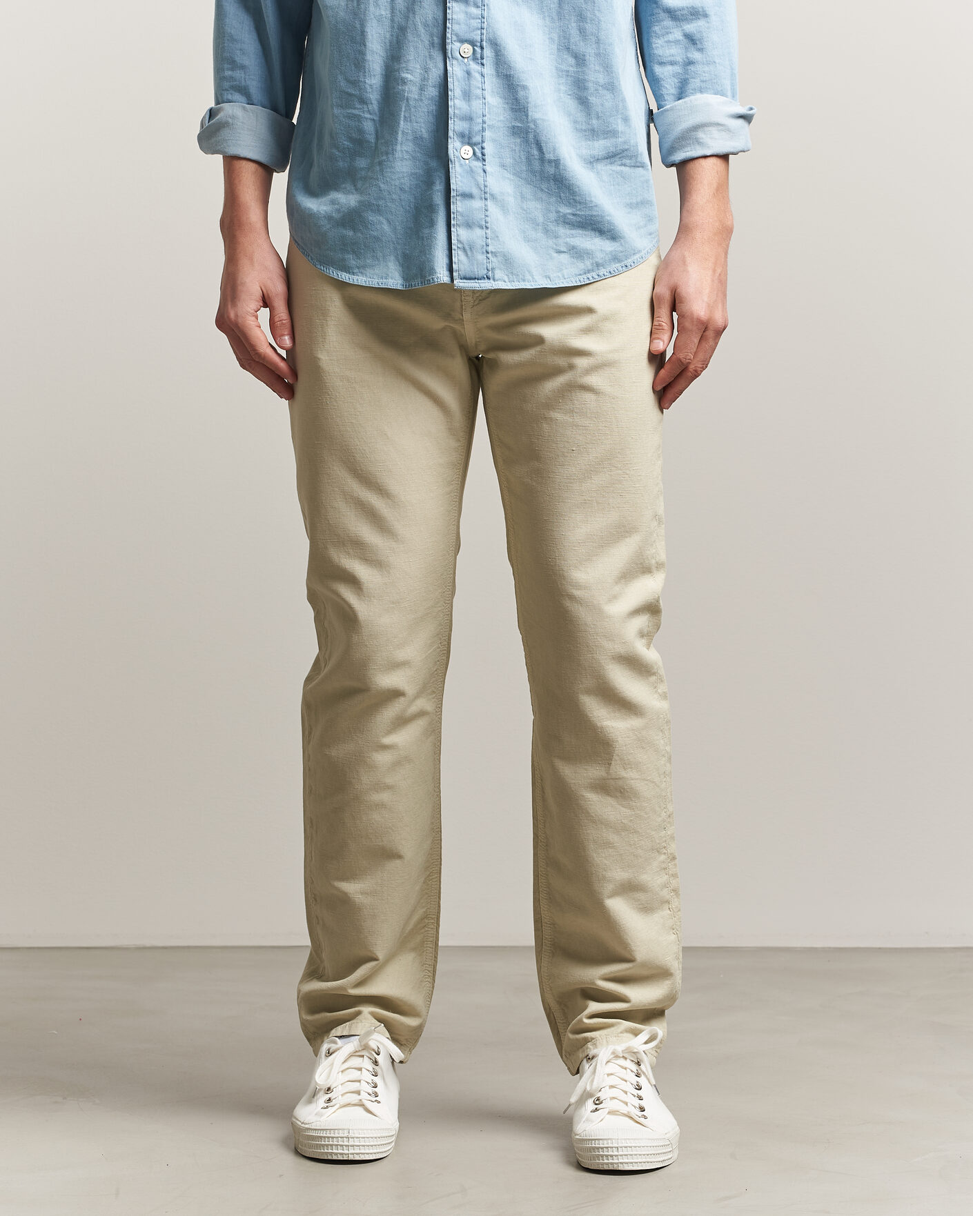 Homme | Pantalons | Morris | James Washed Linen 5-Pocket Pants Khaki