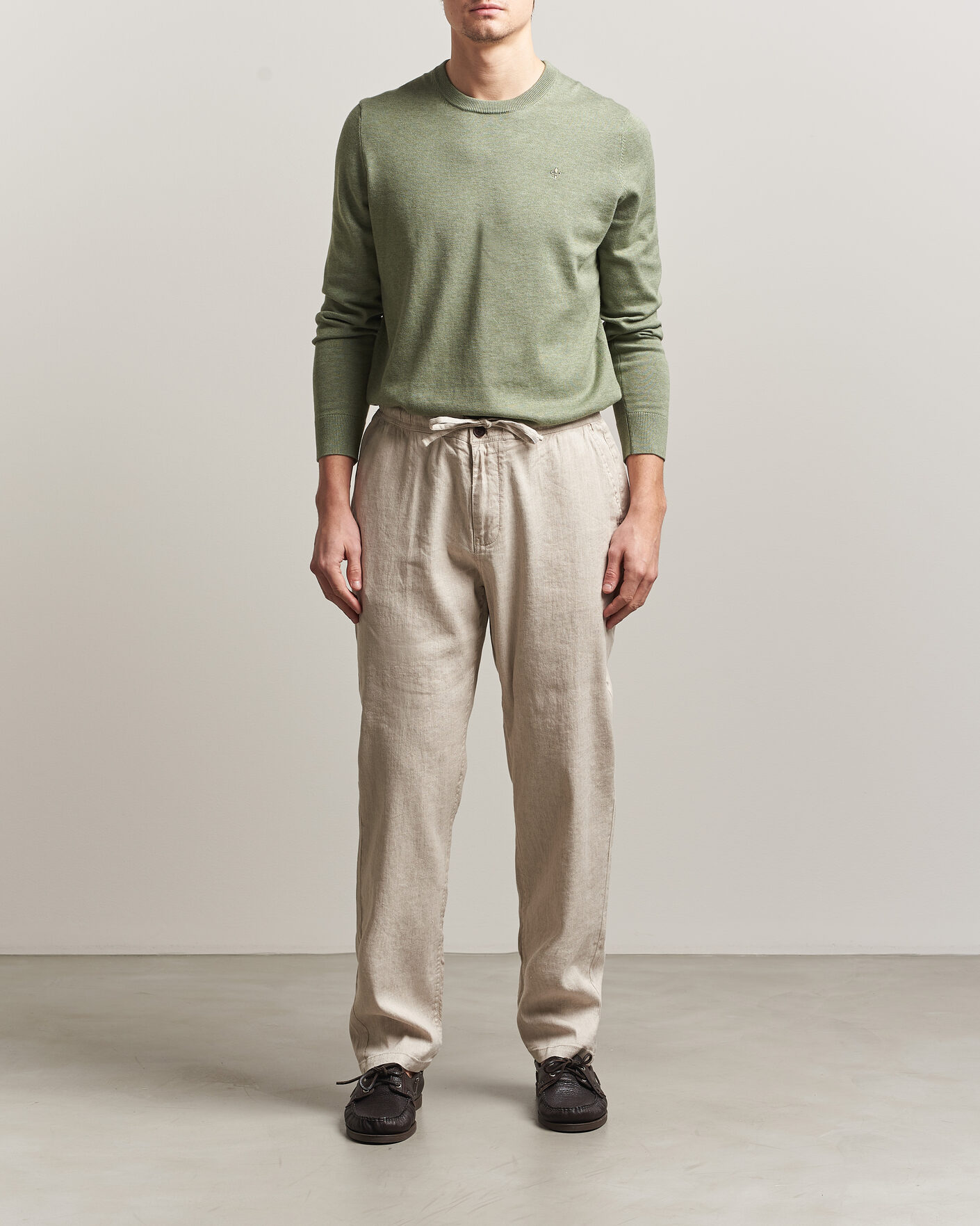 Heren | Broeken | Morris | Fenix Linen Trousers Khaki