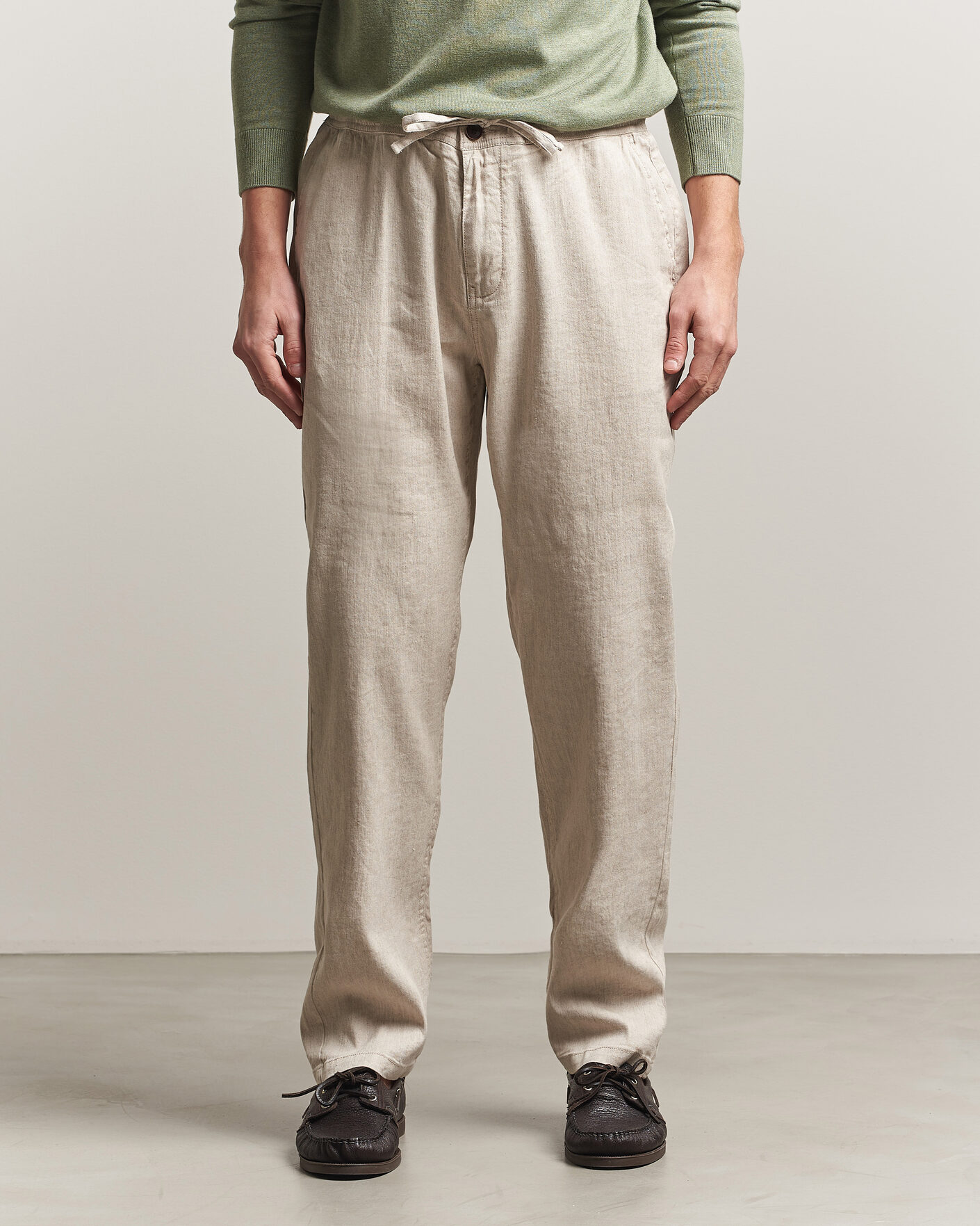 Homme | Pantalons | Morris | Fenix Linen Trousers Khaki