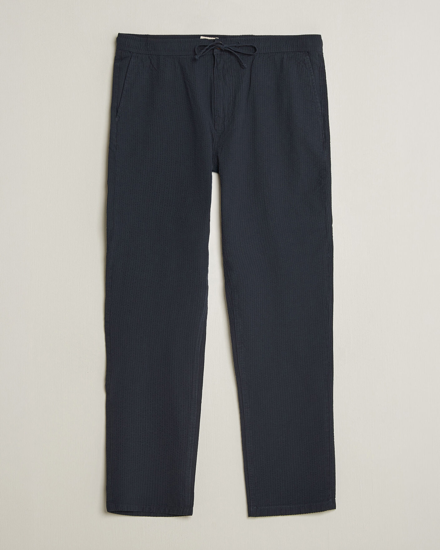 Heren | Broeken | Morris | Fenix Seersucker Trousers Dark Blue