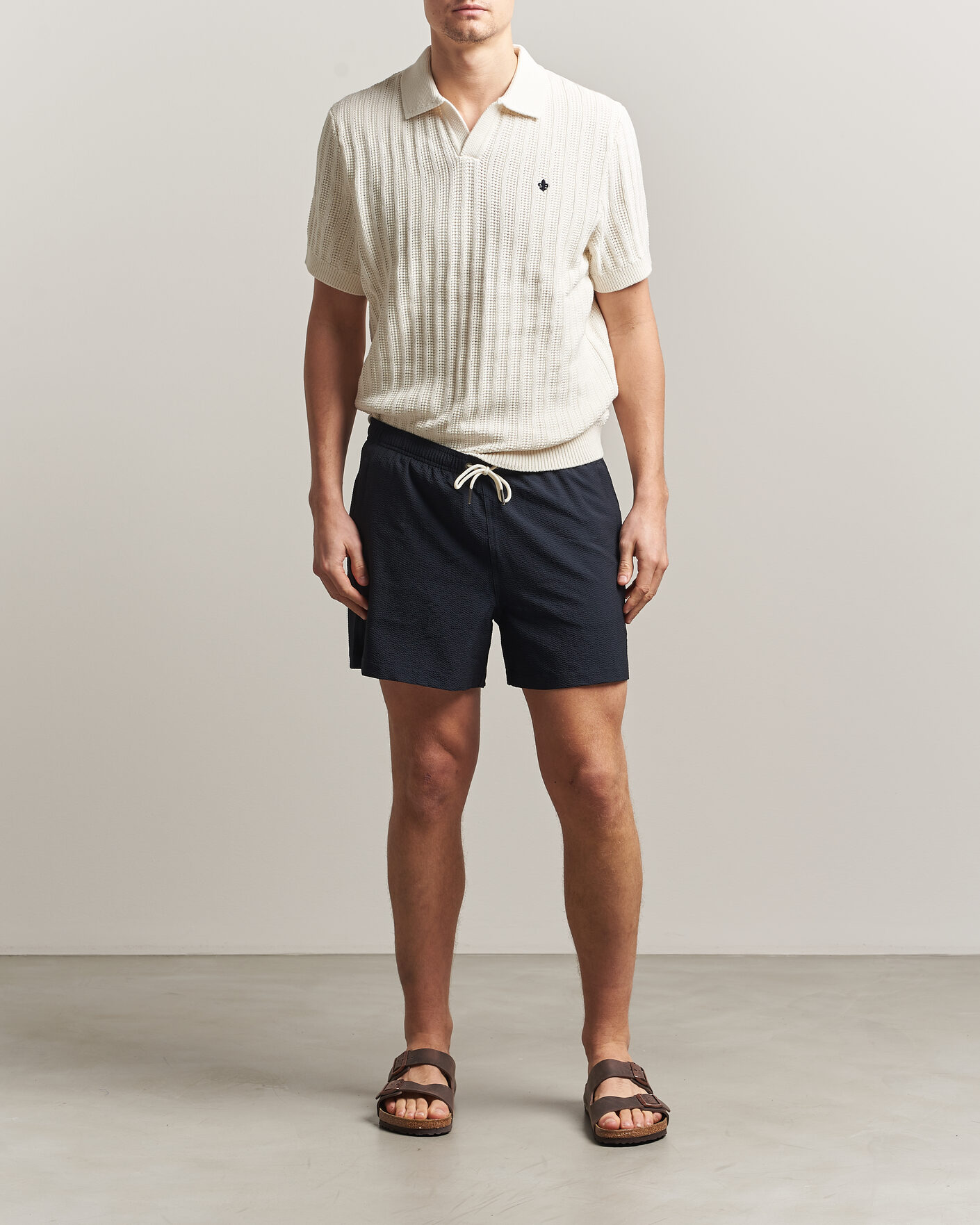 Heren | Zwembroek | Morris | Seersucker Bathing Trunks Dark Blue
