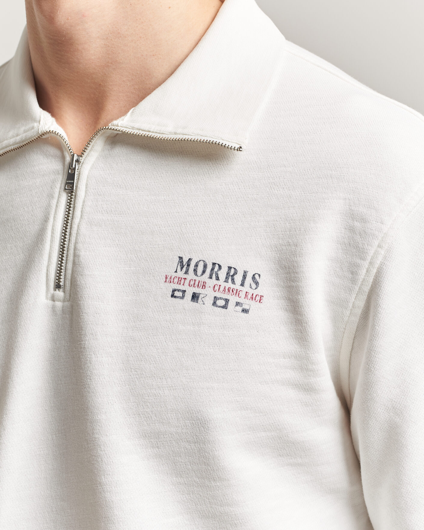 Heren | Truien | Morris | Northcott Slub Half-Zip White