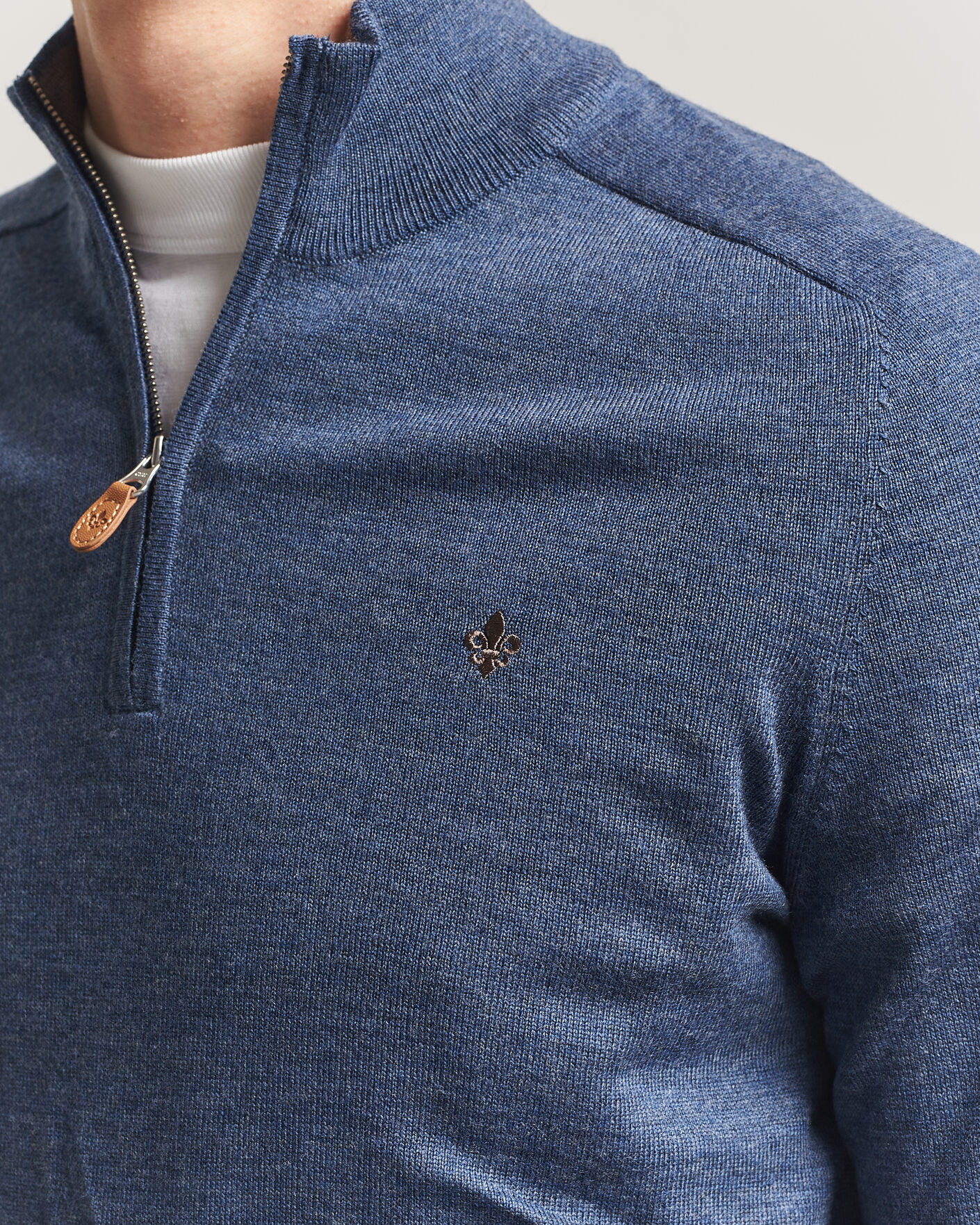 Heren | Truien | Morris | John Merino Half-Zip Blue