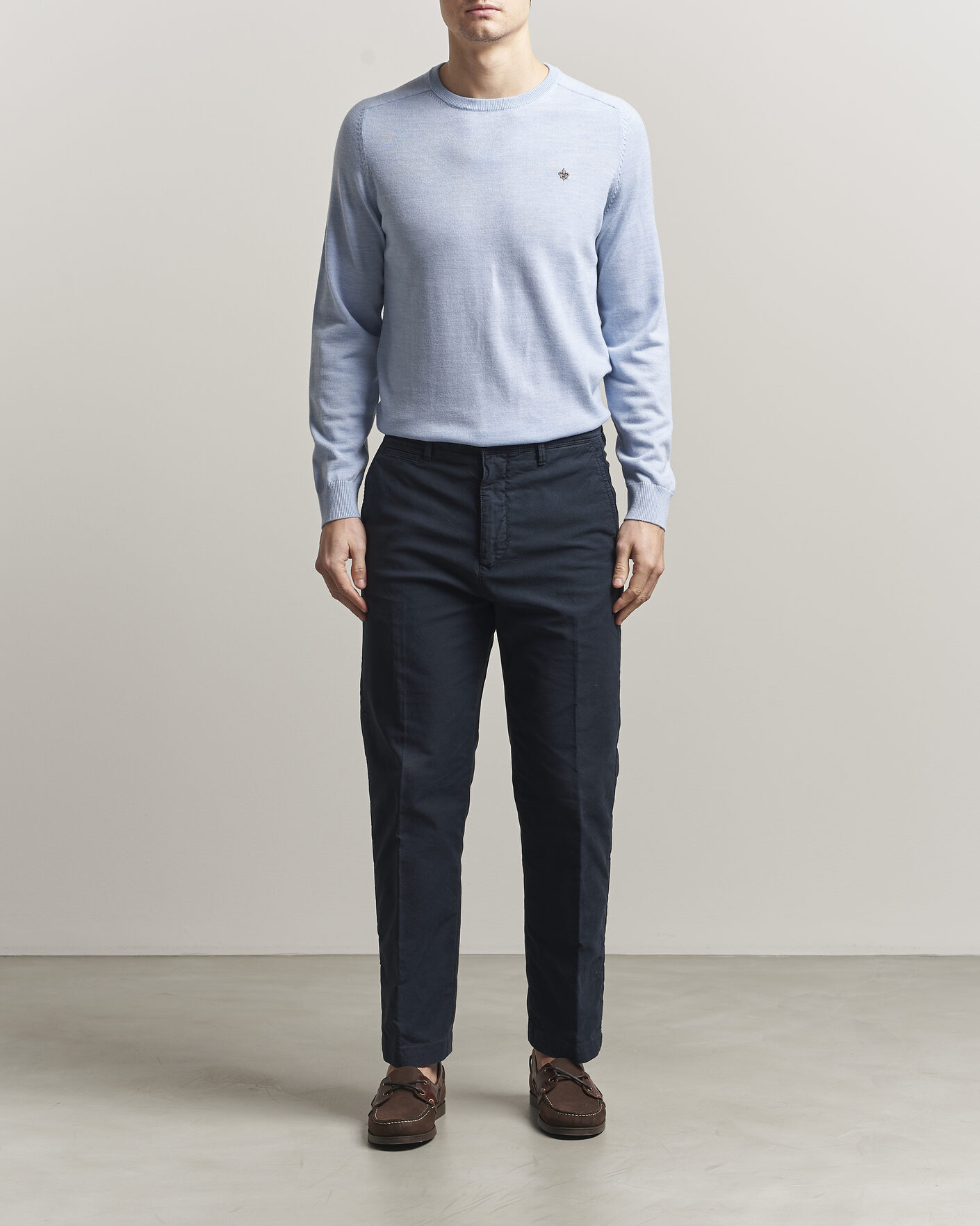 Homme | Pulls Et Tricots | Morris | Merino Oneck Light Blue