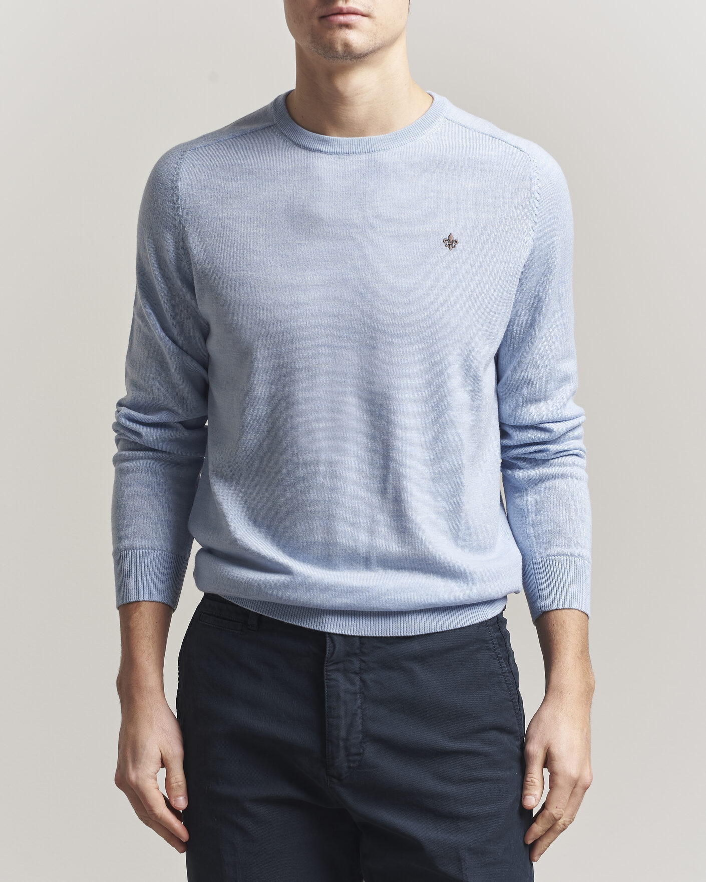 Homme | Pulls Et Tricots | Morris | Merino Oneck Light Blue