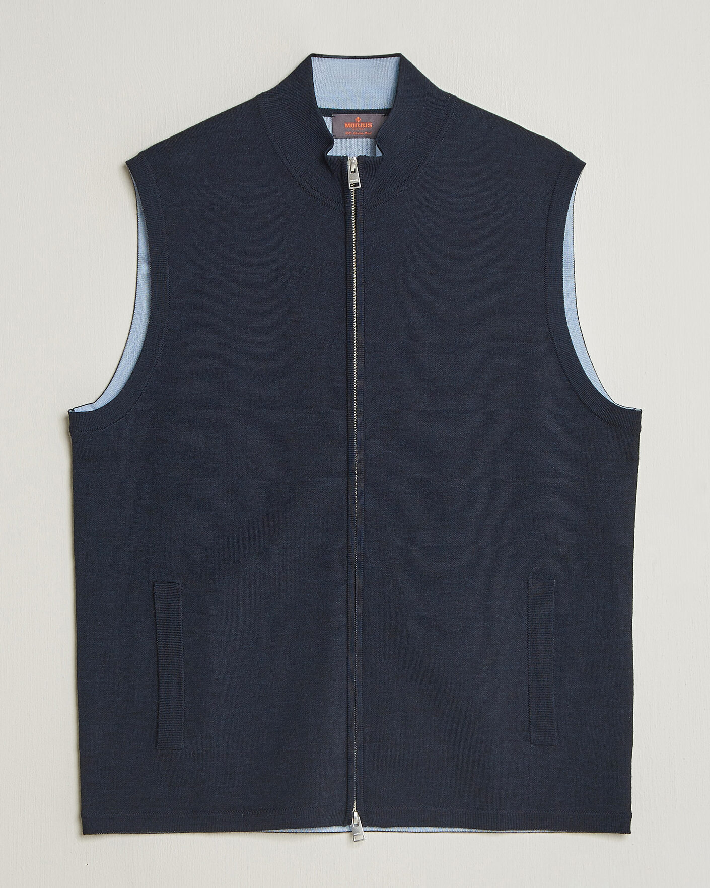 Homme | Pulls Et Tricots | Morris | Merino Double Zip Vest Navy