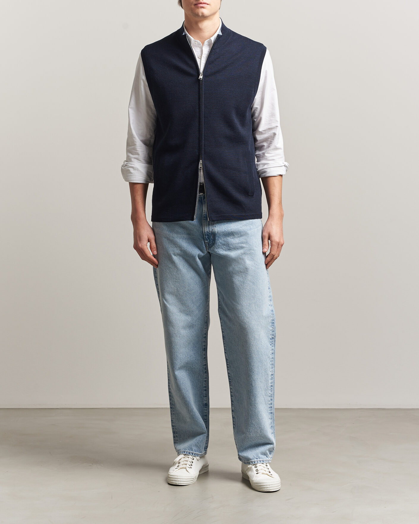 Homme | Pulls Et Tricots | Morris | Merino Double Zip Vest Navy