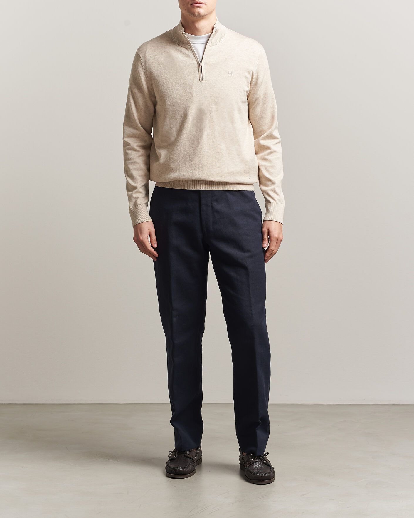 Heren | Truien | Morris | Riley Half-Zip Khaki