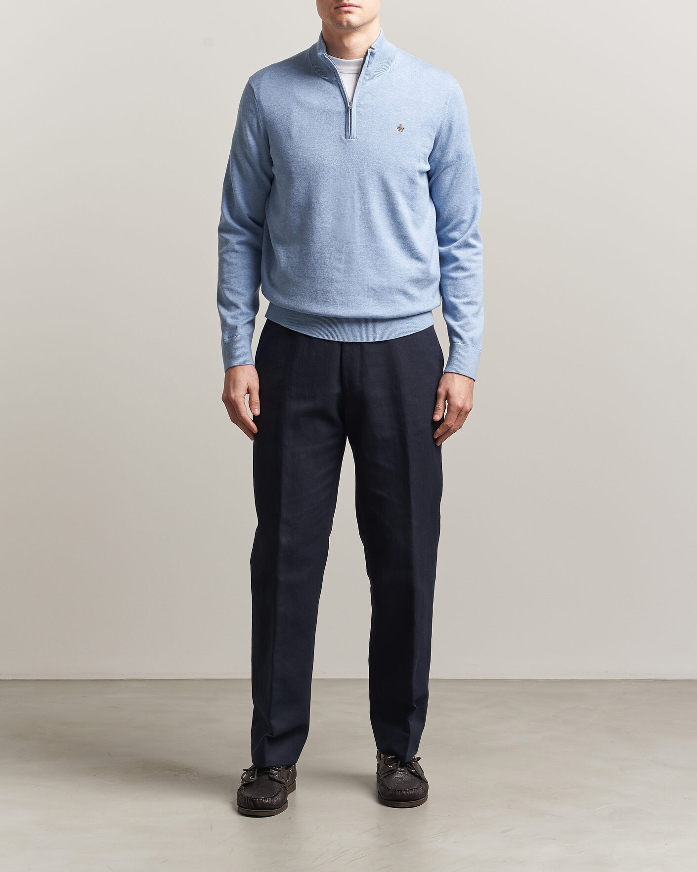 Heren | Truien | Morris | Riley Half-Zip Light Blue