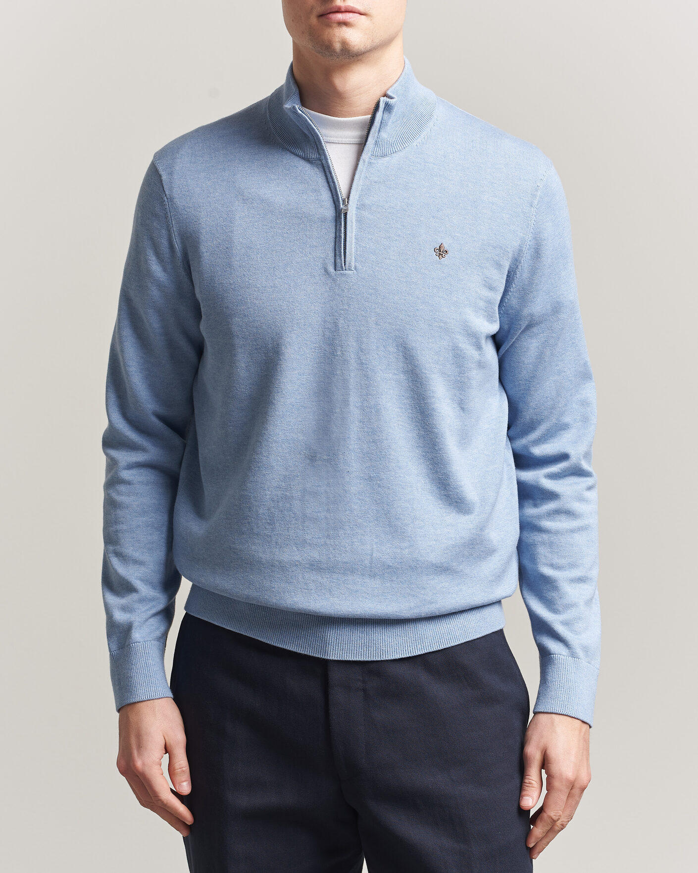 Homme | Pulls Et Tricots | Morris | Riley Half-Zip Light Blue