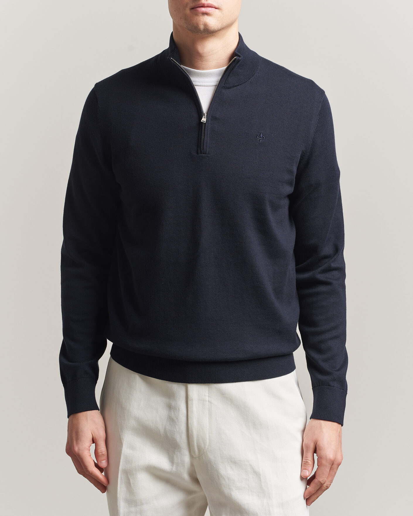 Heren | Truien | Morris | Riley Half-Zip Navy