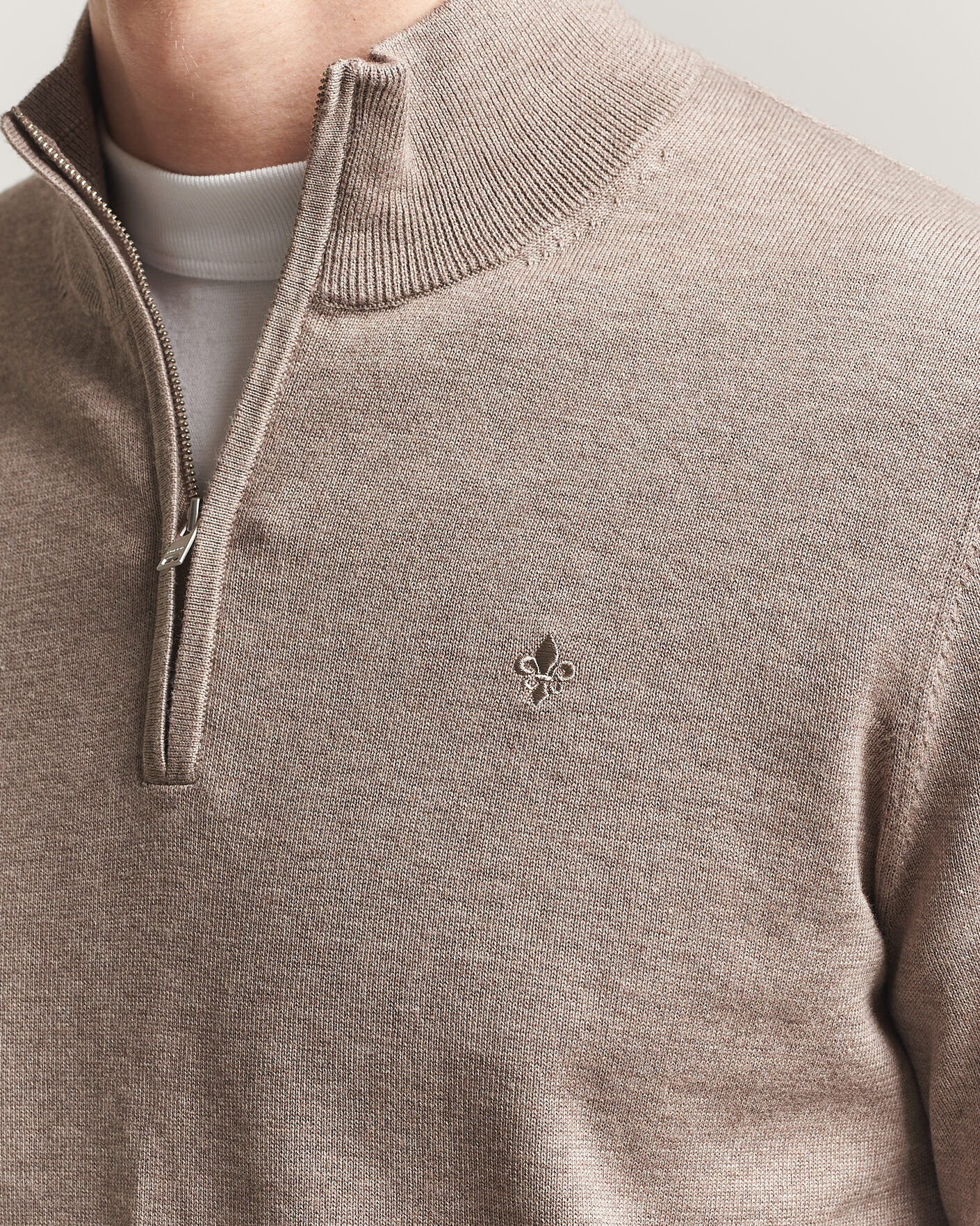Heren | Truien | Morris | Riley Half-Zip Brown