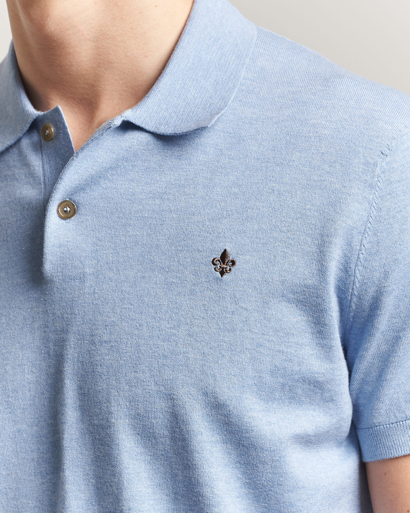 Heren | Polo's | Morris | Riley Short Sleeve Polo Light Blue