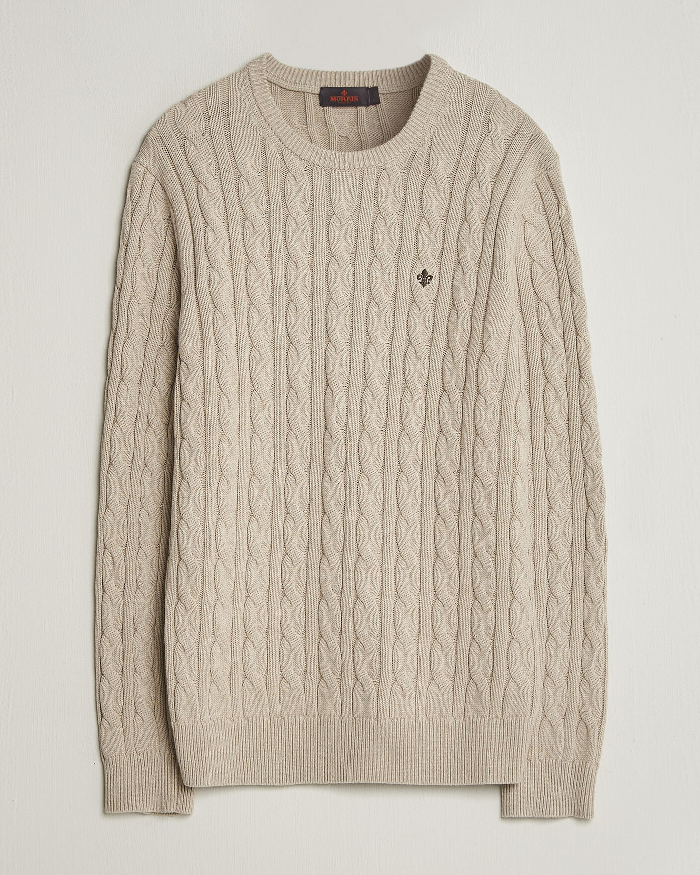 Heren | Truien | Morris | Ethan Cable Oneck Khaki
