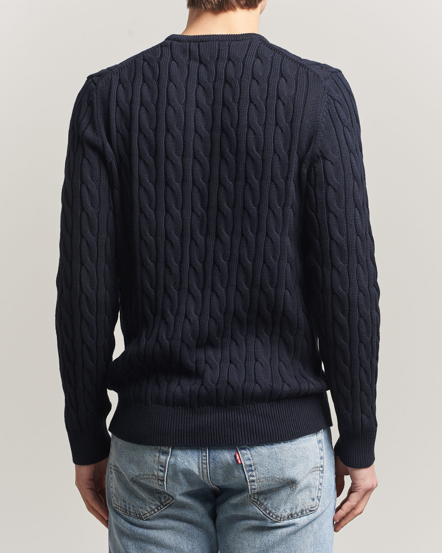 Heren | Truien | Morris | Ethan Cable Oneck Navy