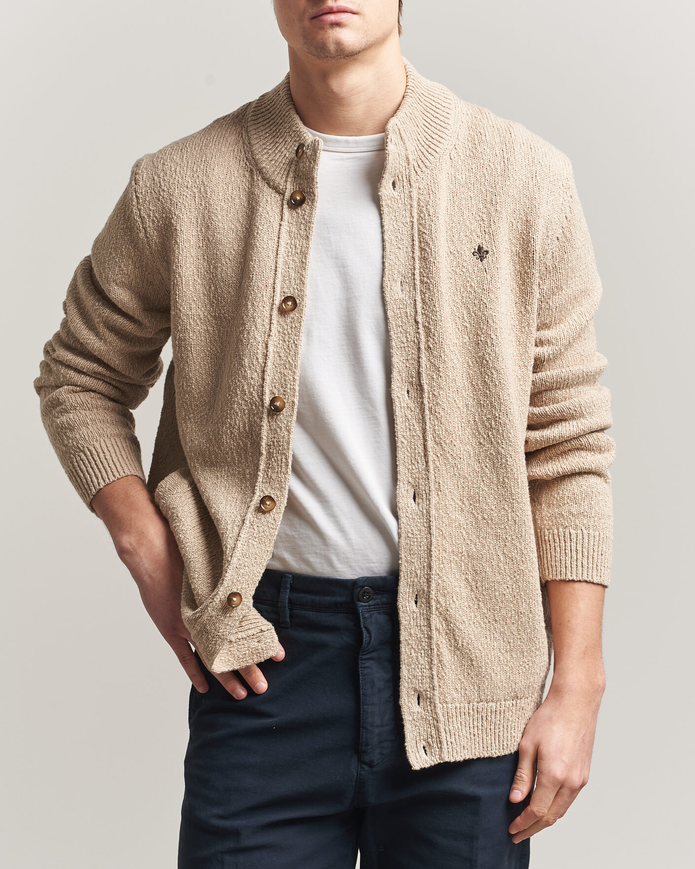 Heren | Truien | Morris | Windham Button Cardigan Khaki