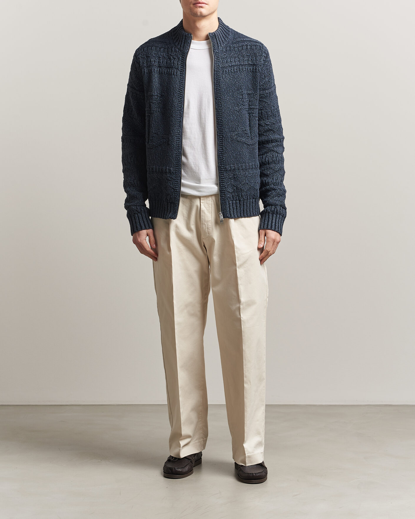 Heren | Truien | Morris | Chatham Knitted Jacket Navy