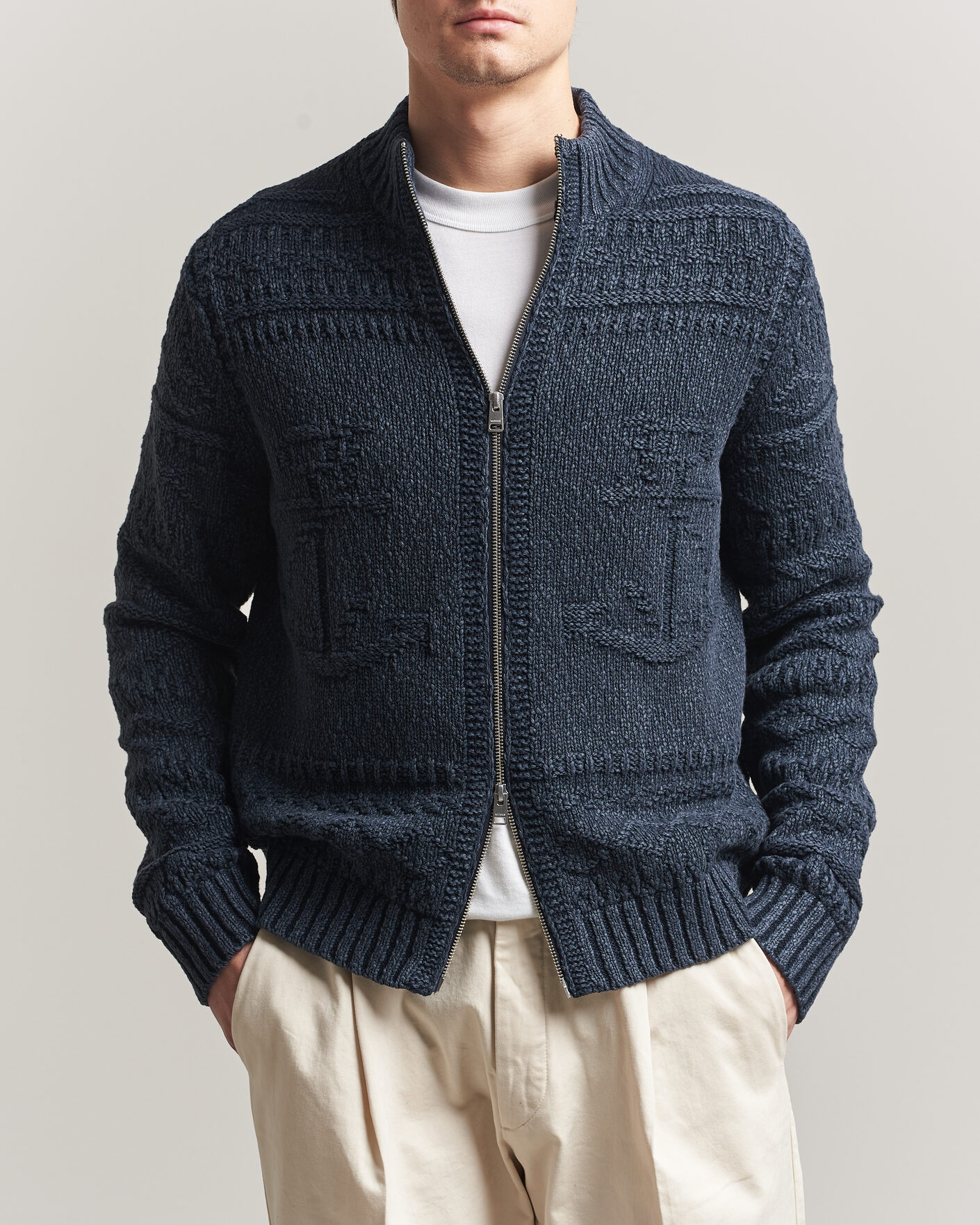 Homme | Pulls Et Tricots | Morris | Chatham Knitted Jacket Navy