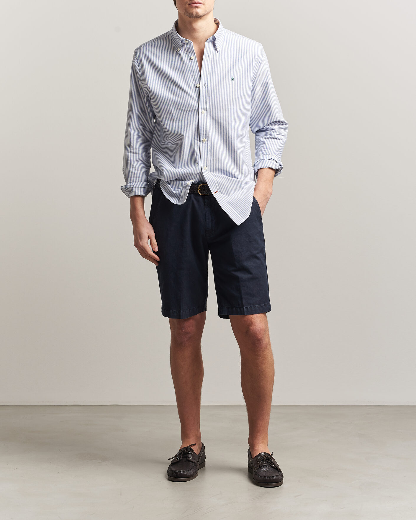 Homme | Chemises | Morris | Douglas Striped Oxford Shirt Dark Blue