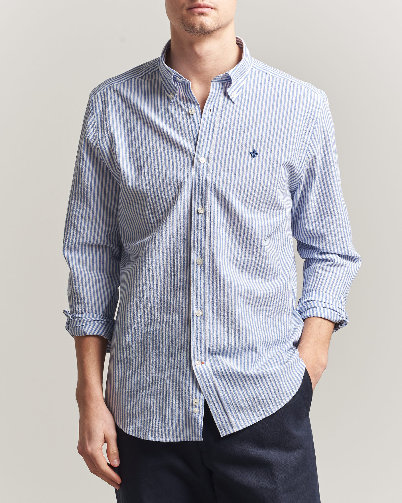 Homme | Chemises | Morris | Seersucker Shirt Blue