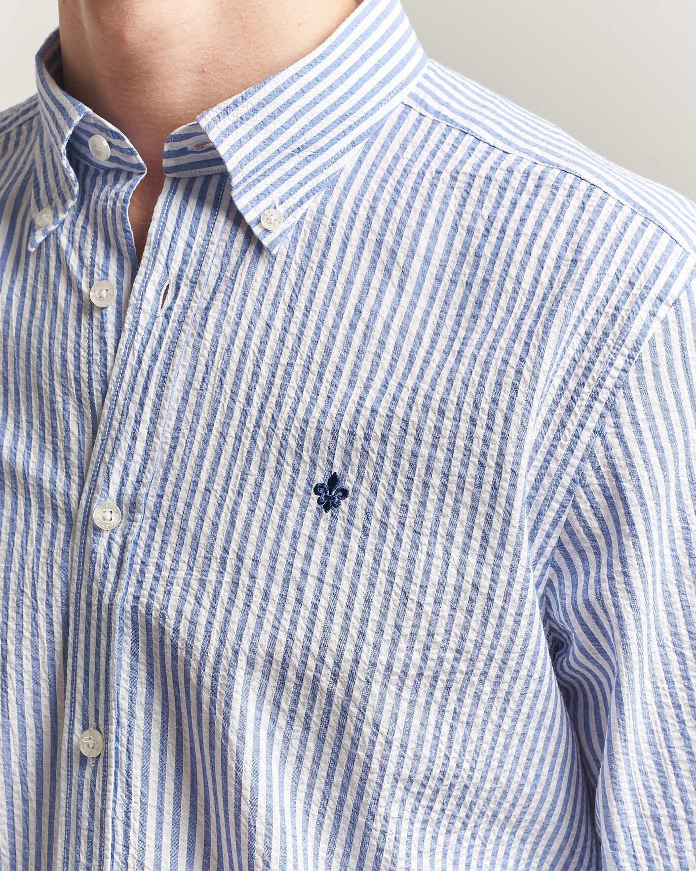 Homme | Chemises | Morris | Seersucker Shirt Blue