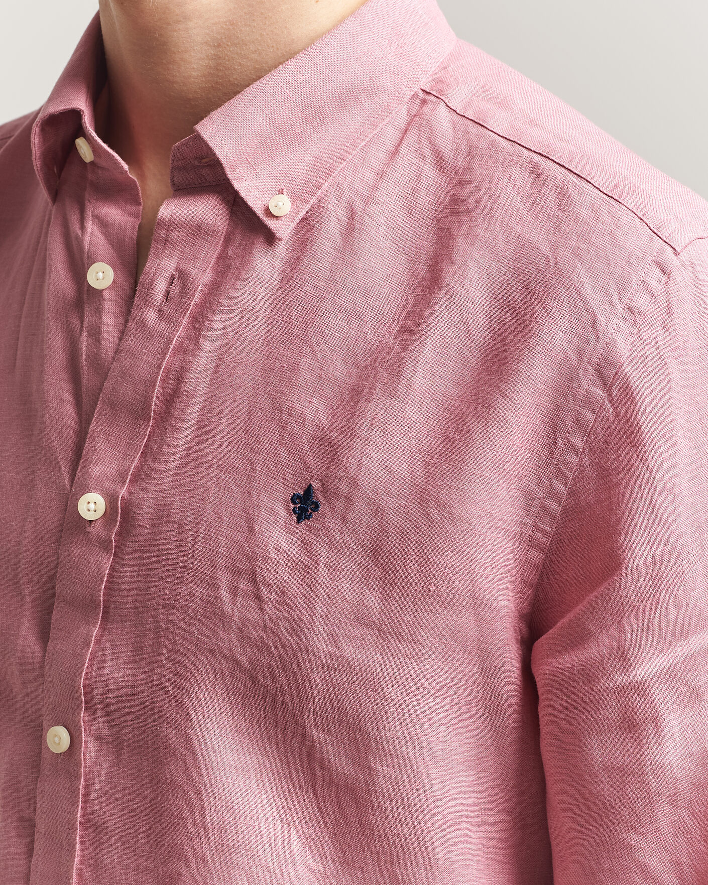 Homme | Chemises | Morris | Douglas Button Down Linen Shirt Pink