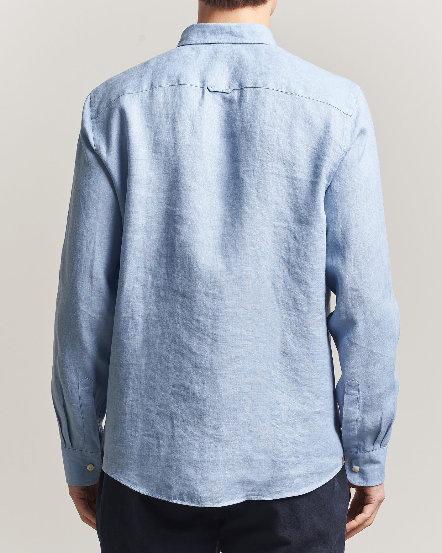 Heren | Overhemden | Morris | Douglas Button Down Linen Shirt Light Blue