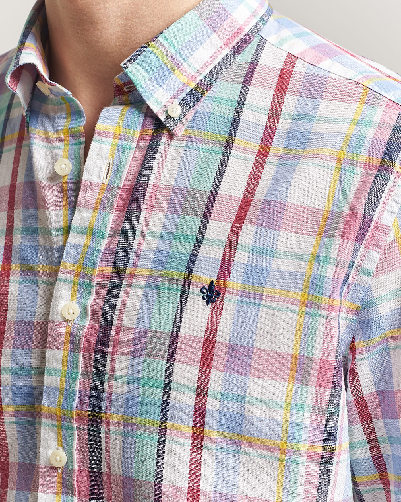 Homme | Chemises | Morris | Preppy Check Linen Shirt Multi