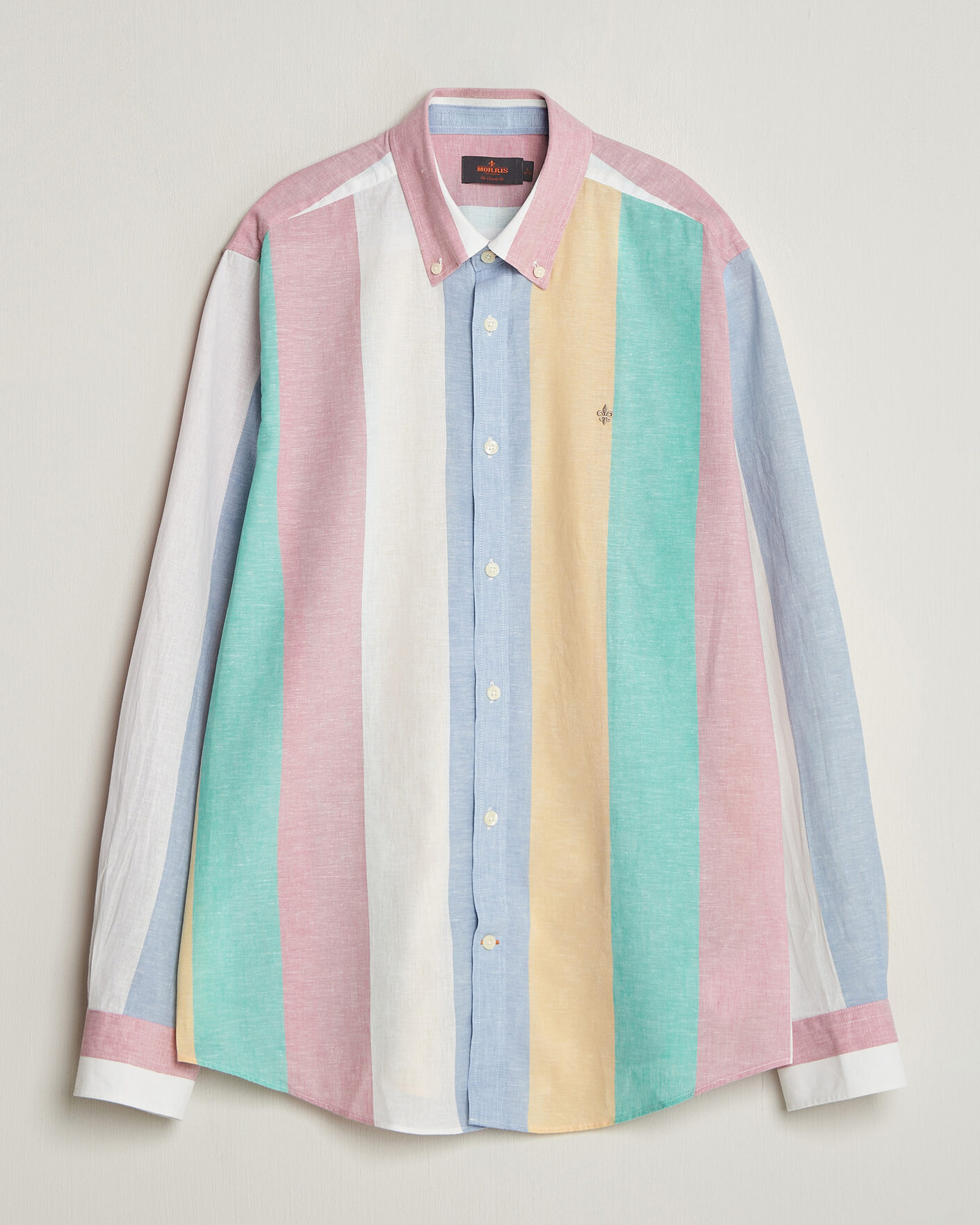Heren | Overhemden | Morris | Happy Striped Linen Shirt Multi