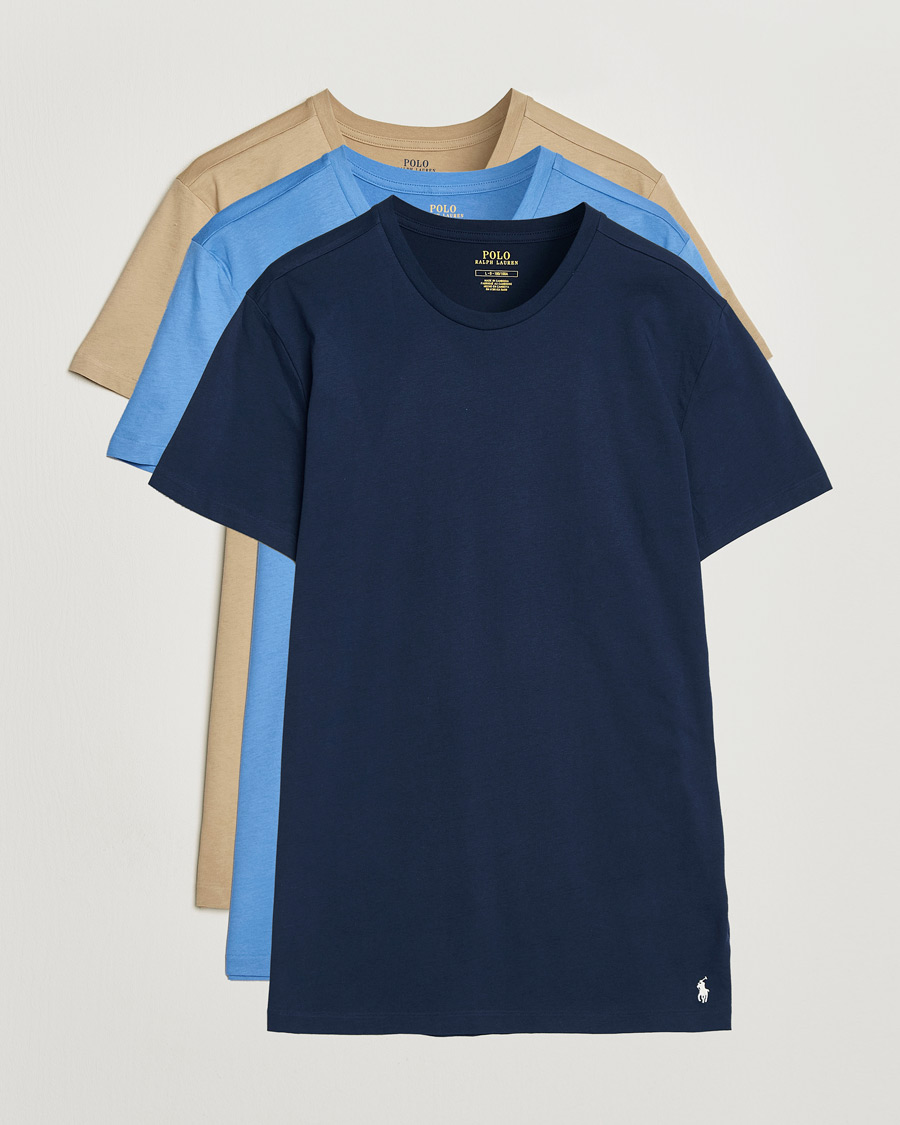 Heren | T-shirts | Polo Ralph Lauren | 3-Pack Crew Neck T-Shirt Island/Khaki/Navy