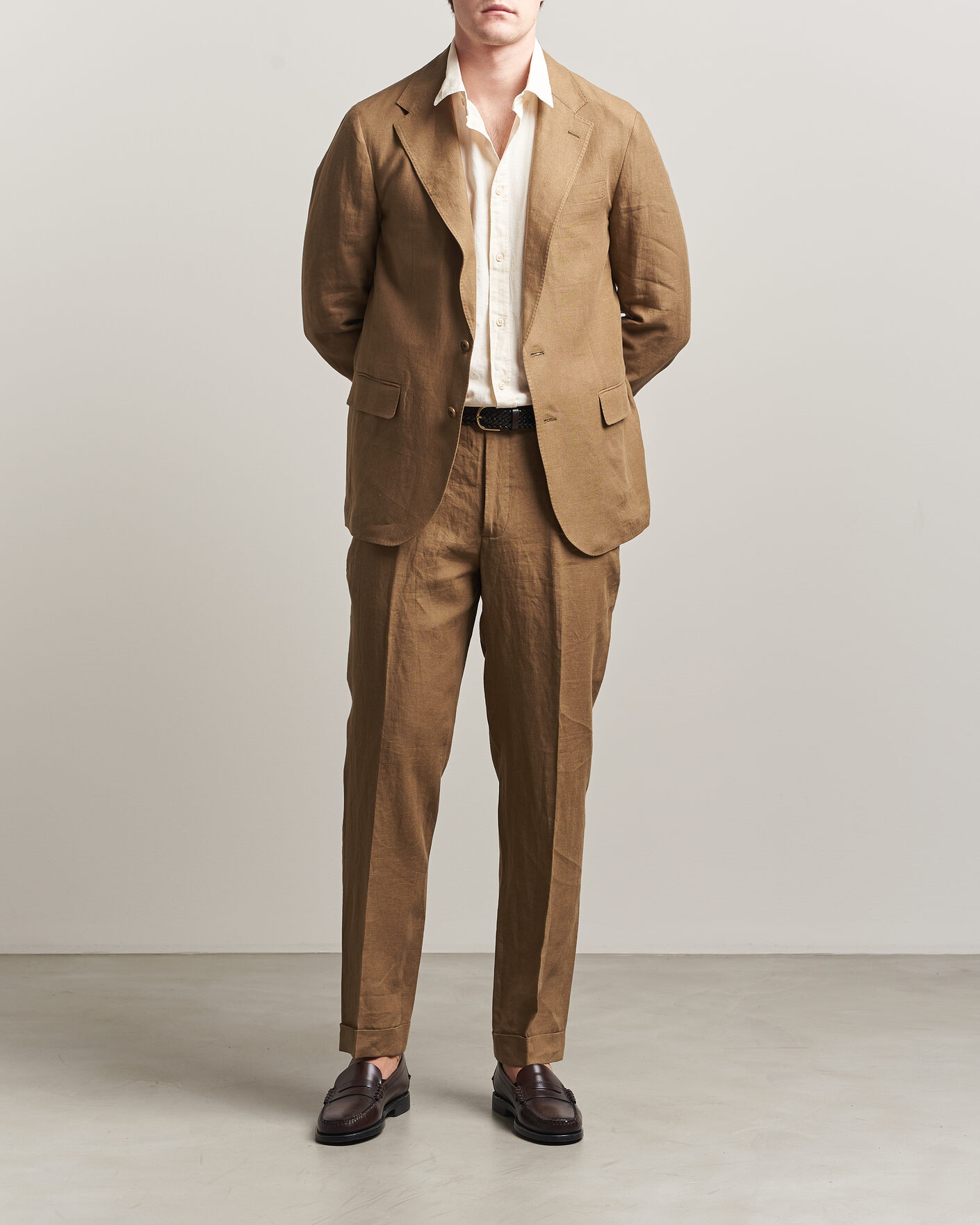 Heren | Broeken | Polo Ralph Lauren | Linen Pleated Trousers Light Sable