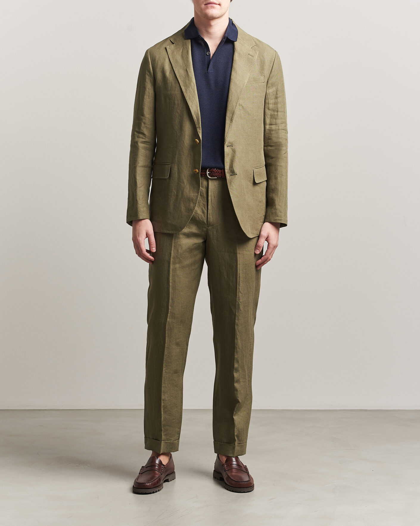 Heren | Broeken | Polo Ralph Lauren | Linen Pleated Trousers Basic Olive