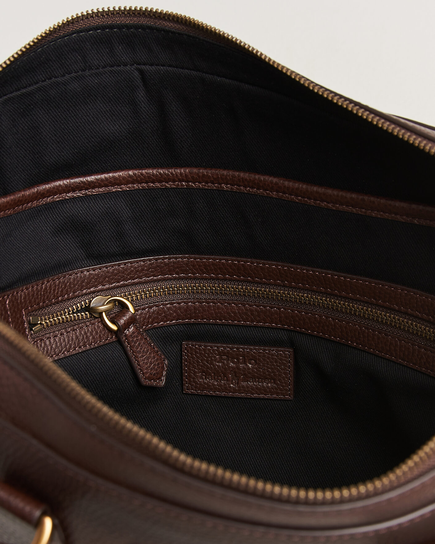 Heren | Tassen | Polo Ralph Lauren | Pebble Leather Briefcase Dark Brown