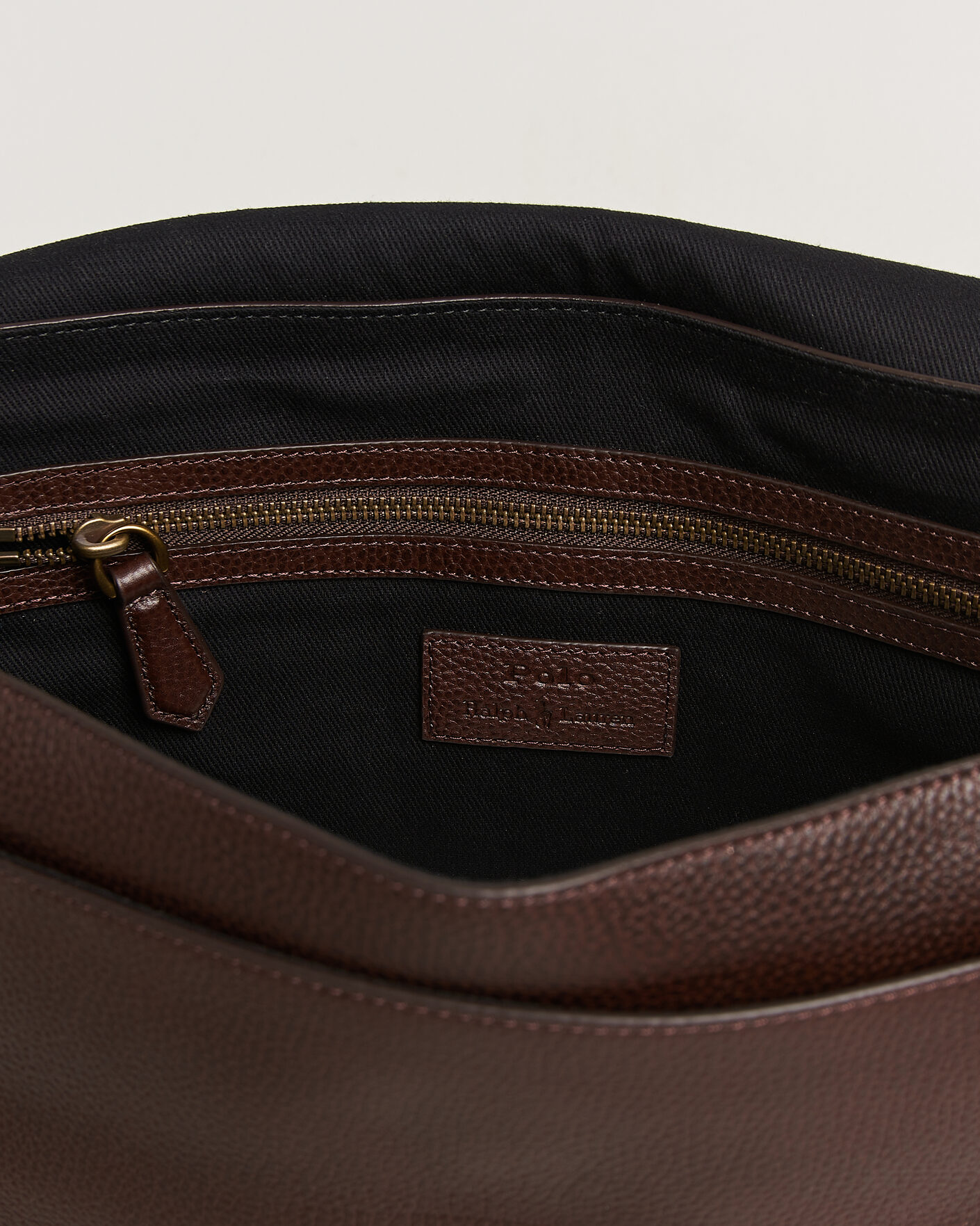 Homme | Sacs | Polo Ralph Lauren | Pebble Leather Messenger Bag Dark Brown