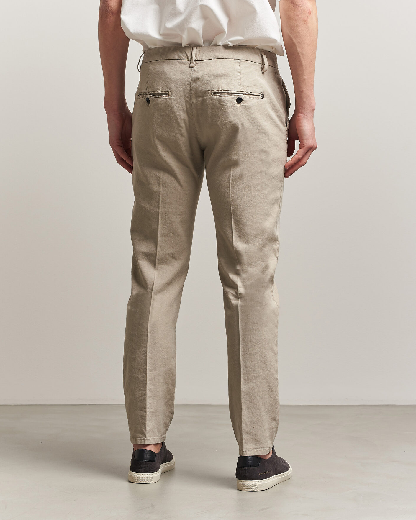 Heren | Broeken | Dondup | Spiritisimo Linen Stretch Chinos Beige