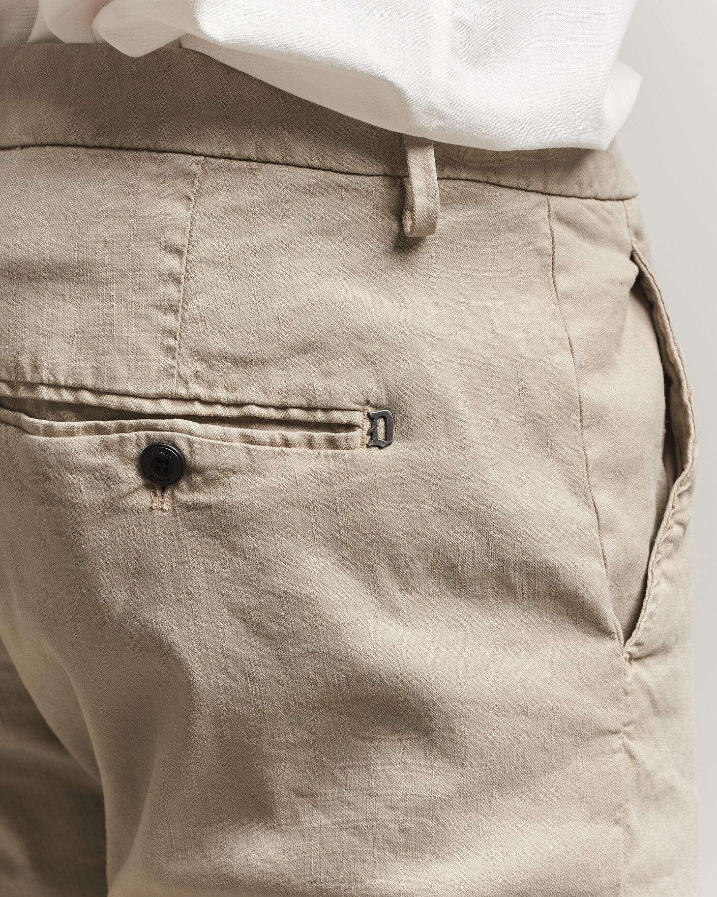 Heren | Broeken | Dondup | Spiritisimo Linen Stretch Chinos Beige