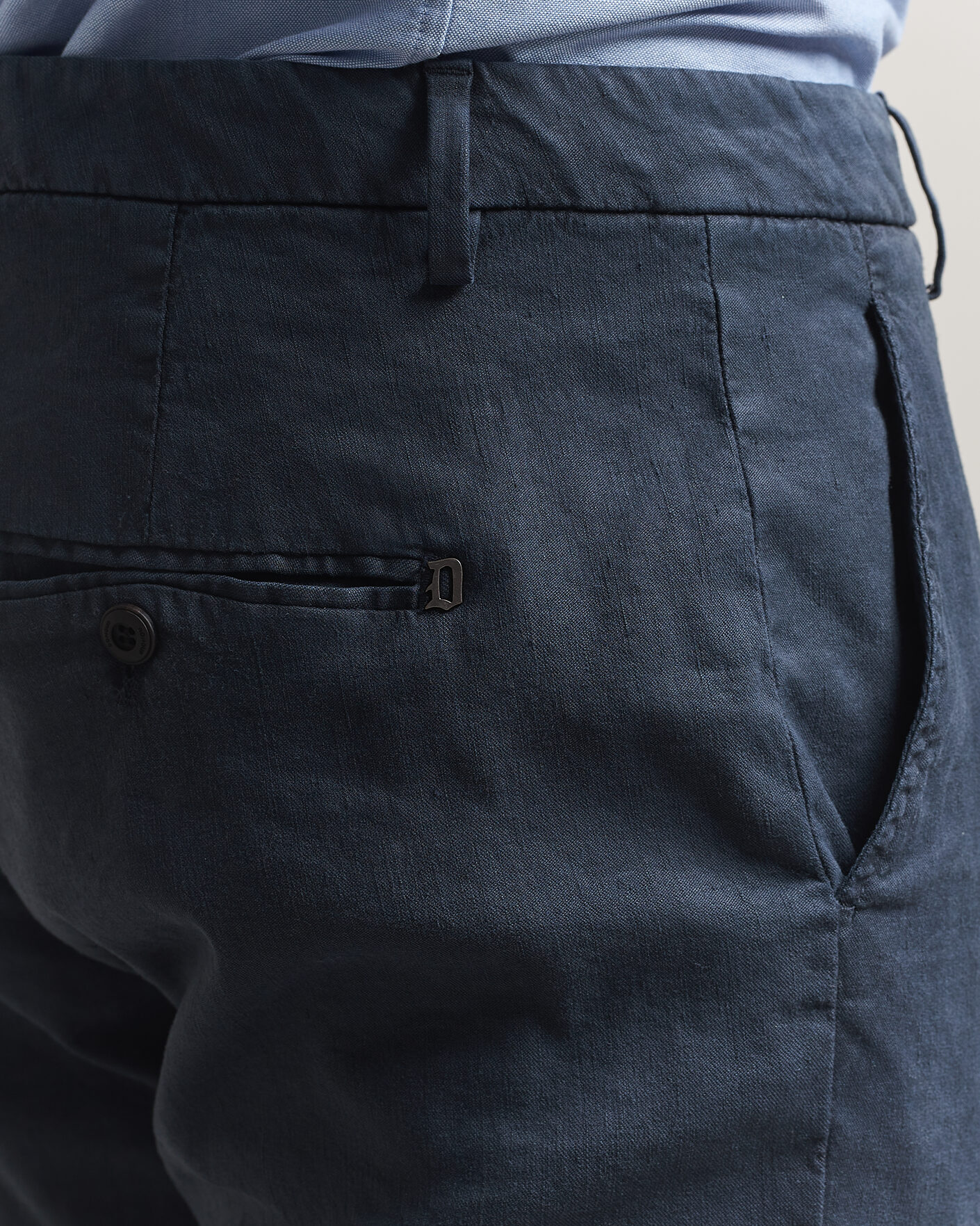 Heren | Broeken | Dondup | Spiritisimo Linen Stretch Chinos Navy