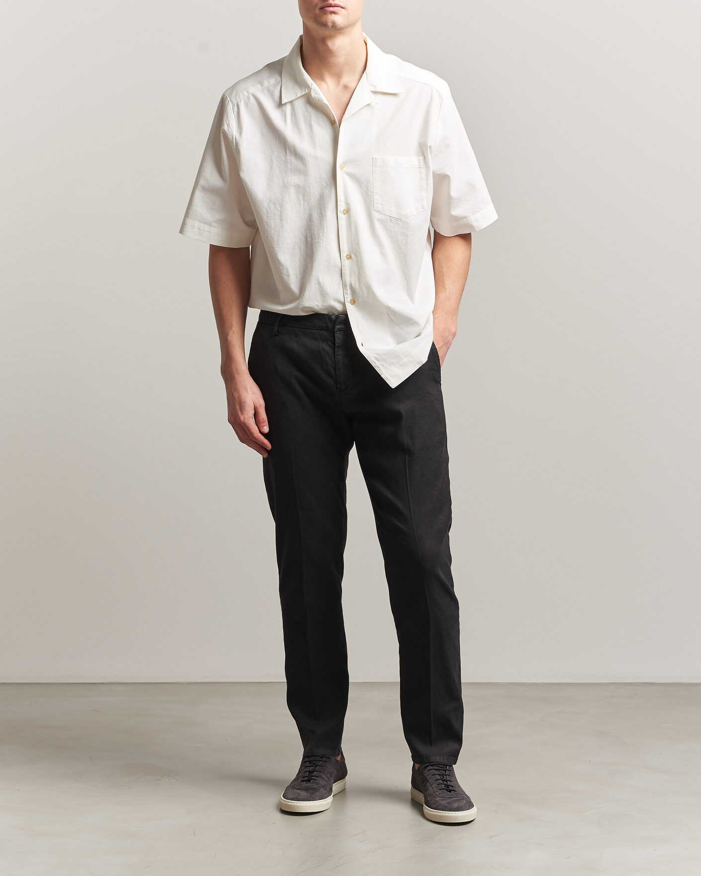 Heren | Broeken | Dondup | Spiritisimo Linen Stretch Chinos Black